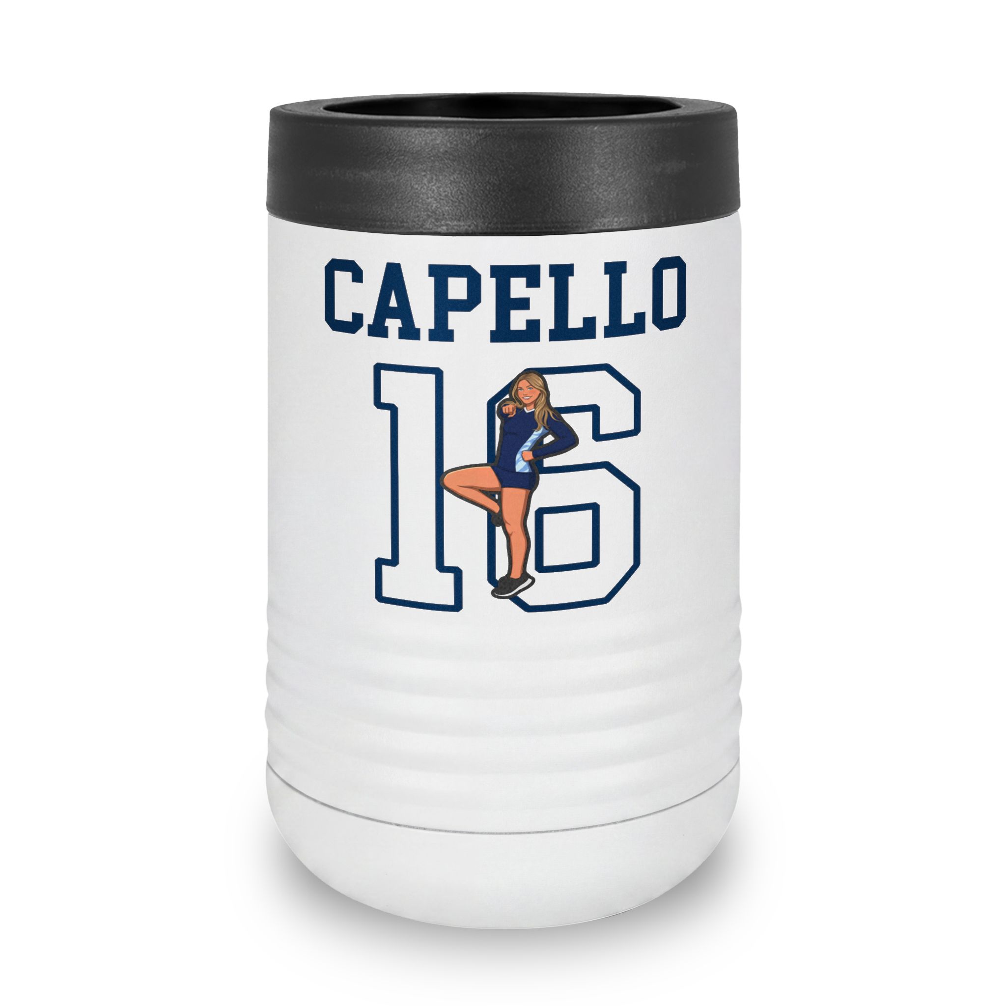 Stainless Can Cooler — character_shirsey in White