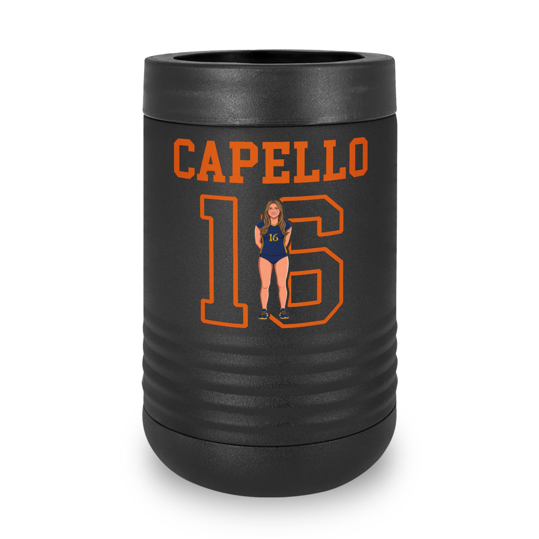 Stainless Can Cooler — character_shirsey in Black