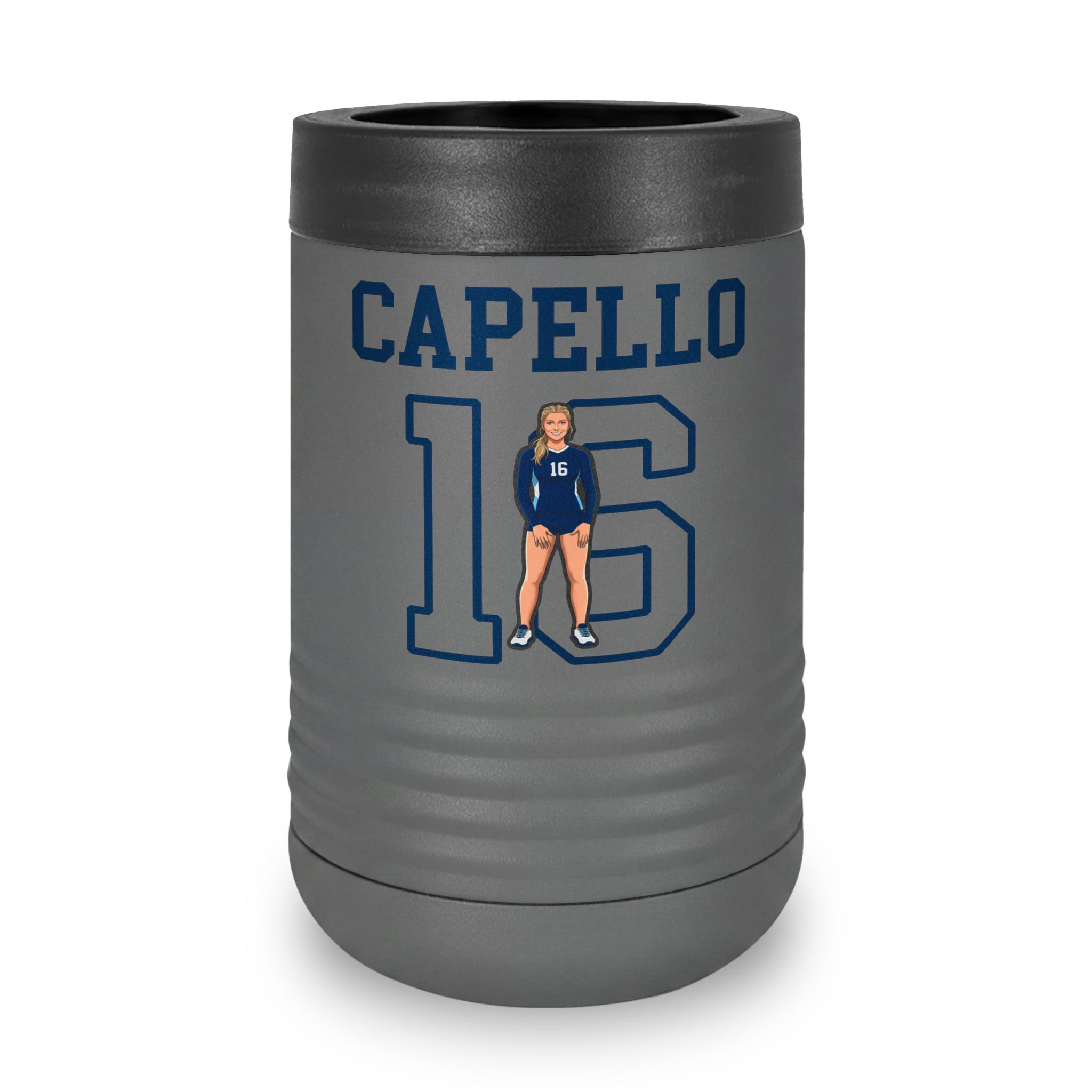 Stainless Can Cooler — character_shirsey in Grey