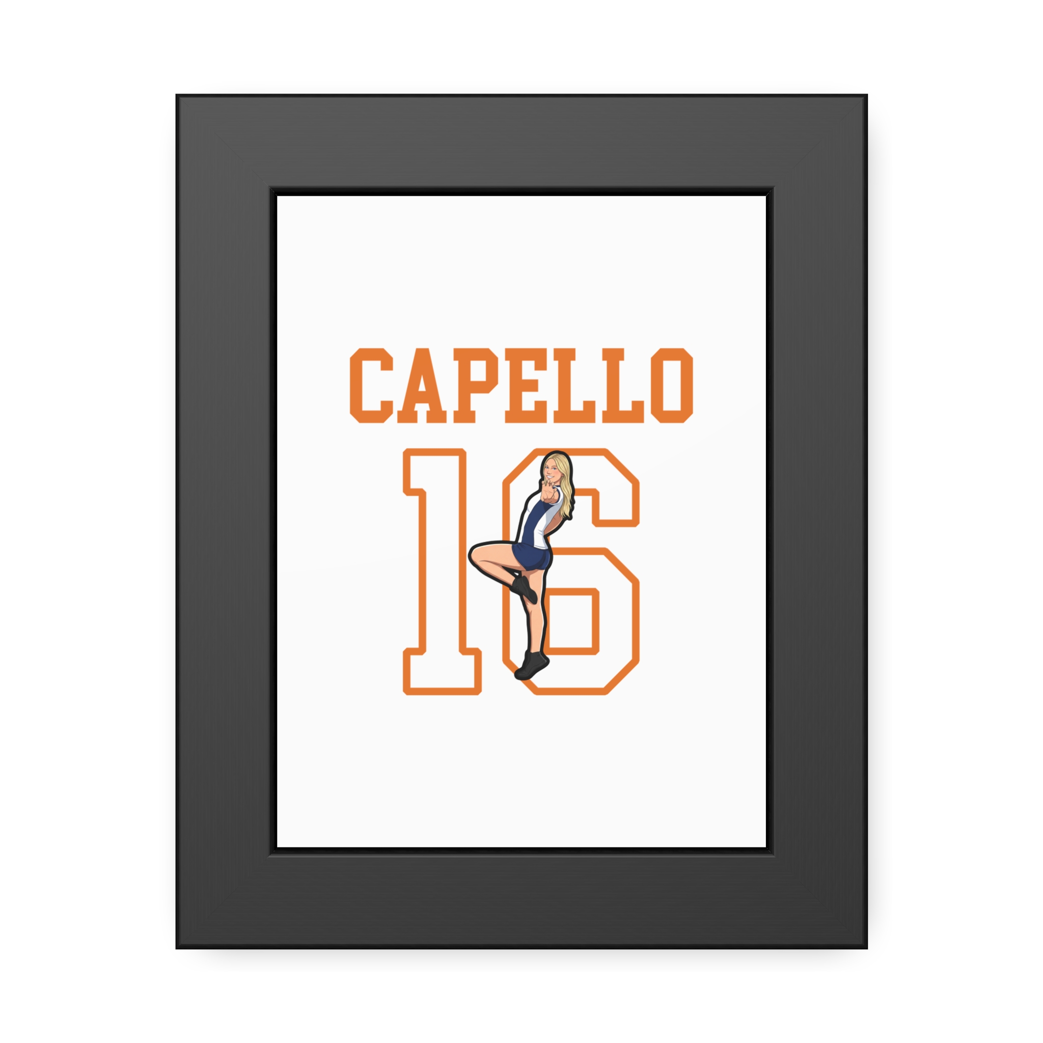 Framed Poster — character_shirsey in Black