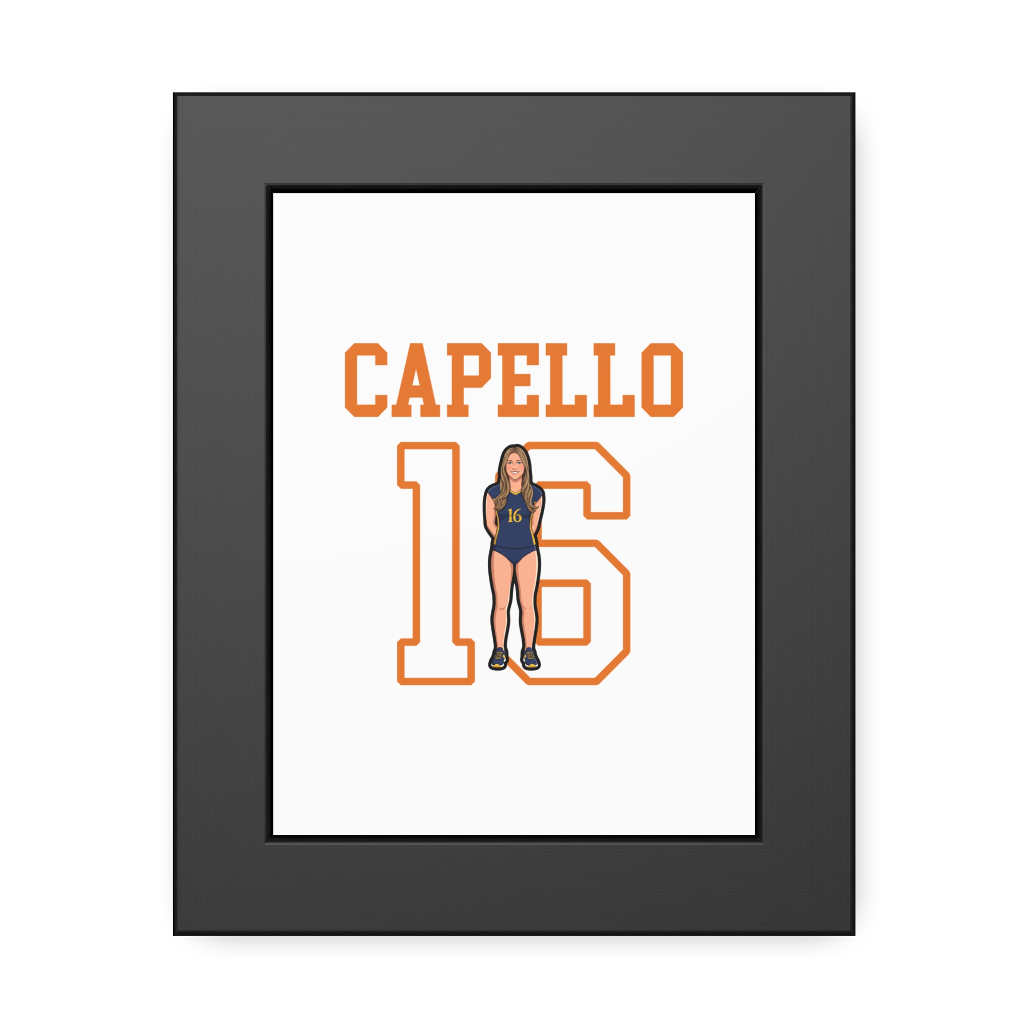 Framed Poster — character_shirsey in Black