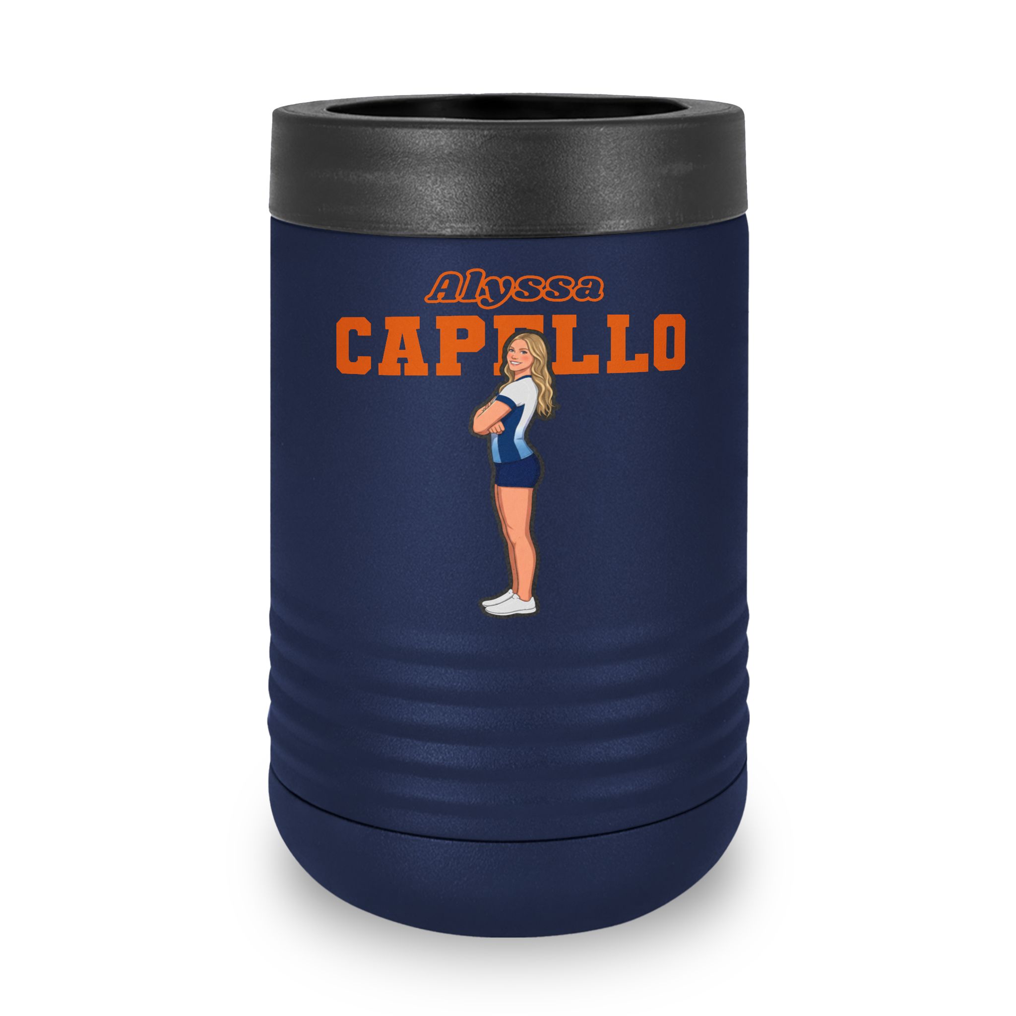 Stainless Can Cooler — character_name_arch in Navy