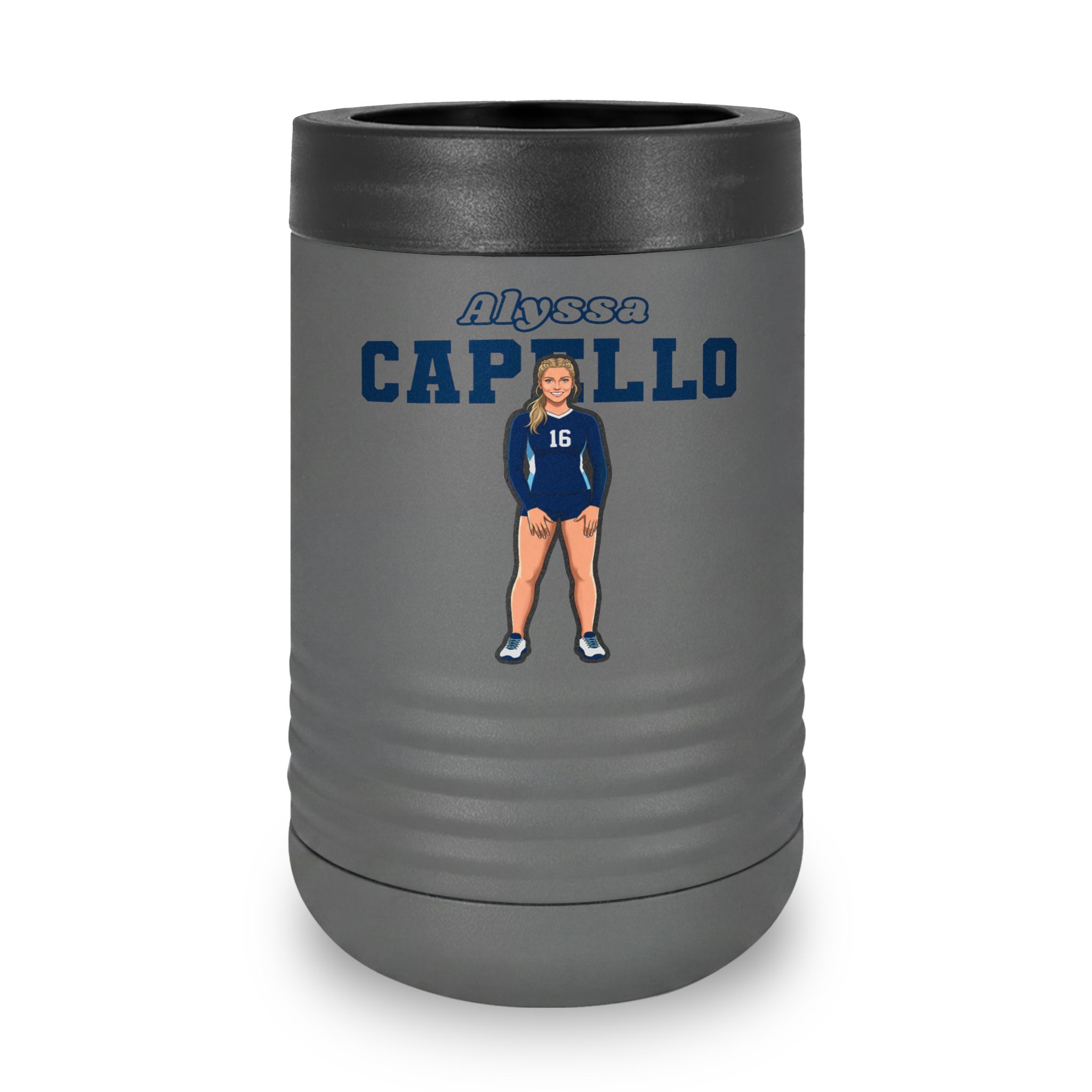 Stainless Can Cooler — character_name_arch in Grey