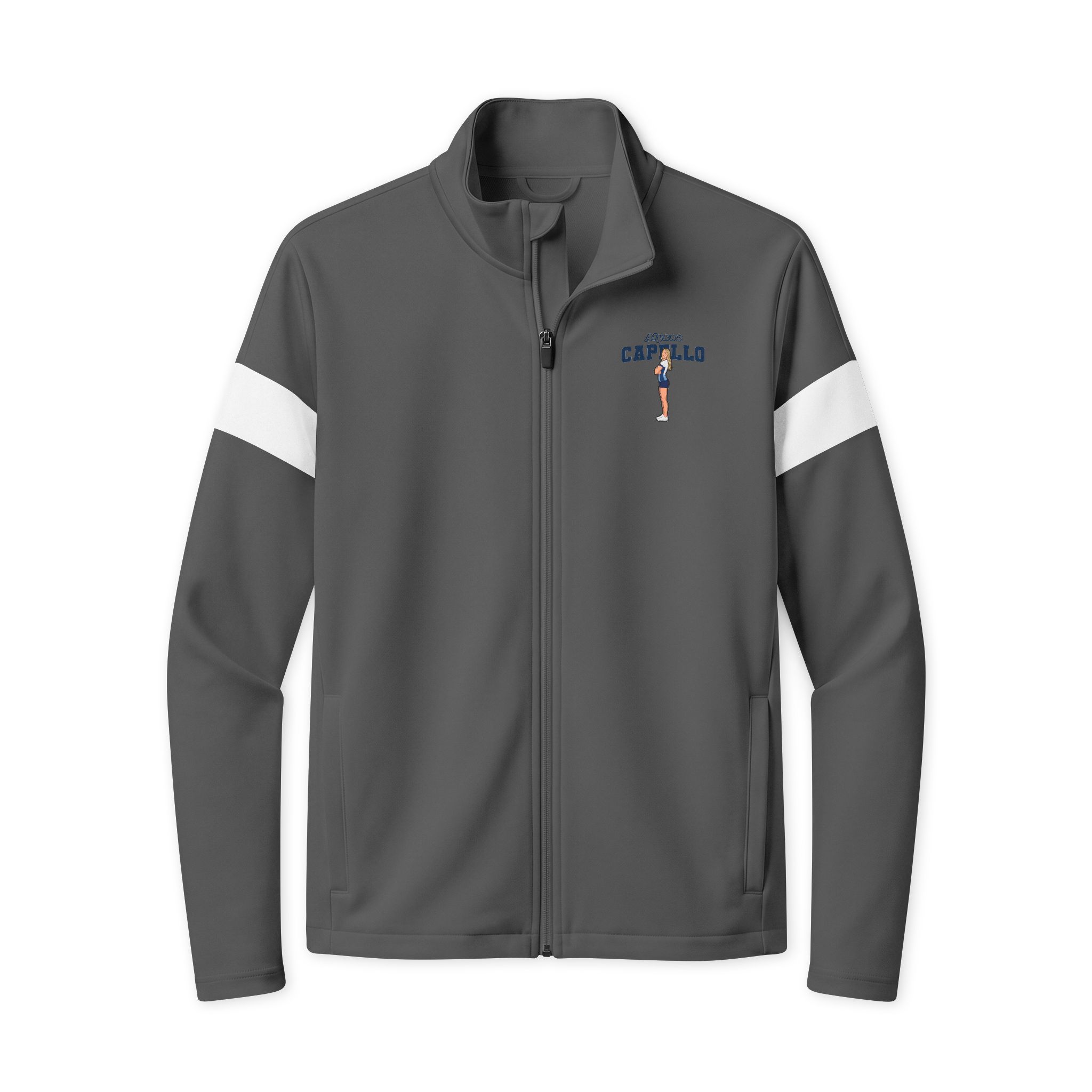 Travel Full-Zip Jacket — character_name_arch in Iron Grey/ White
