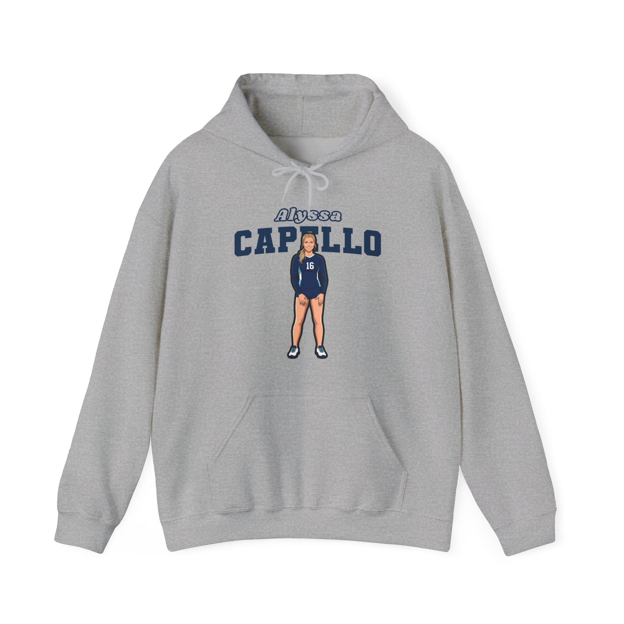 Hoodie — character_name_arch in Grey