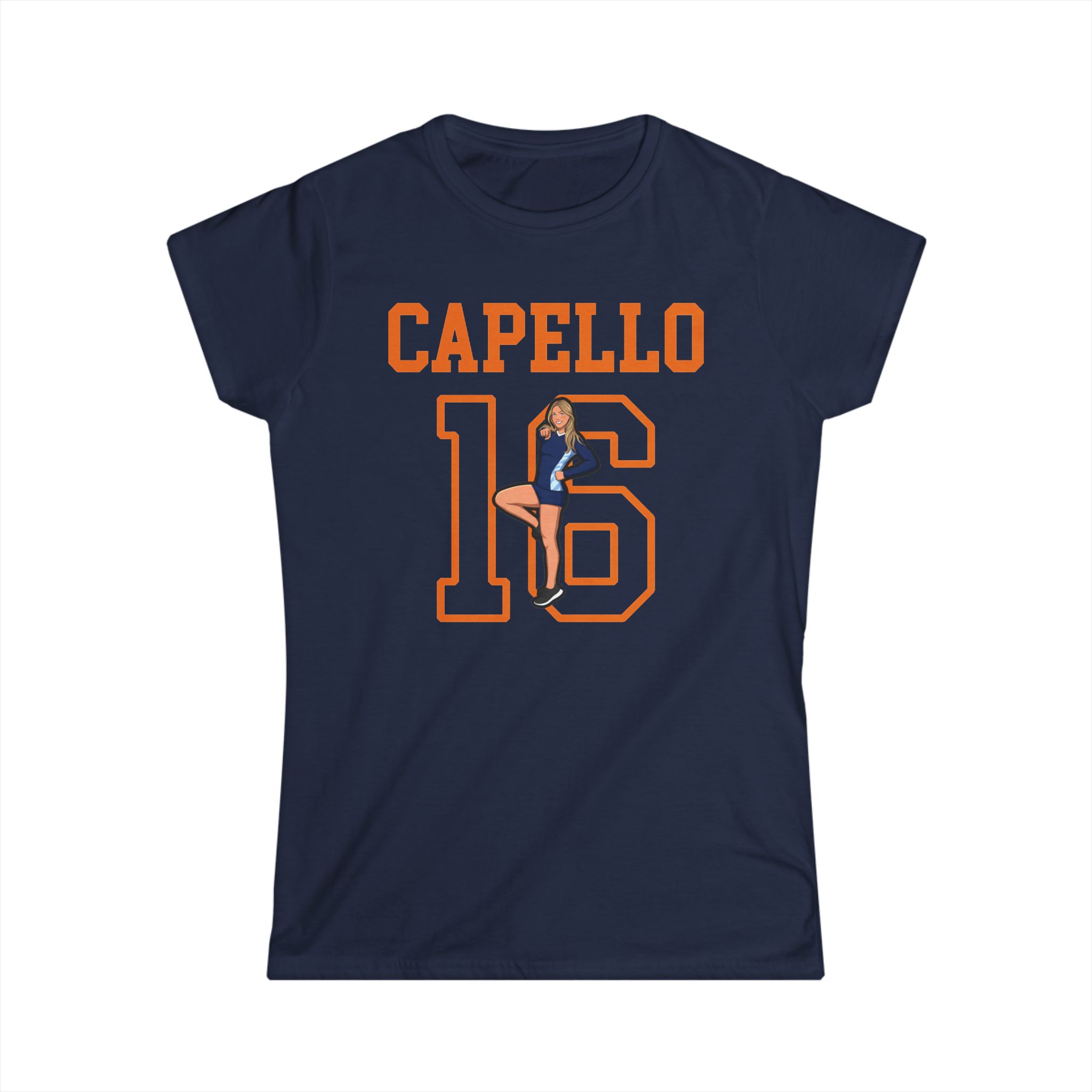 Women's Softstyle Tee — character_shirsey in Navy