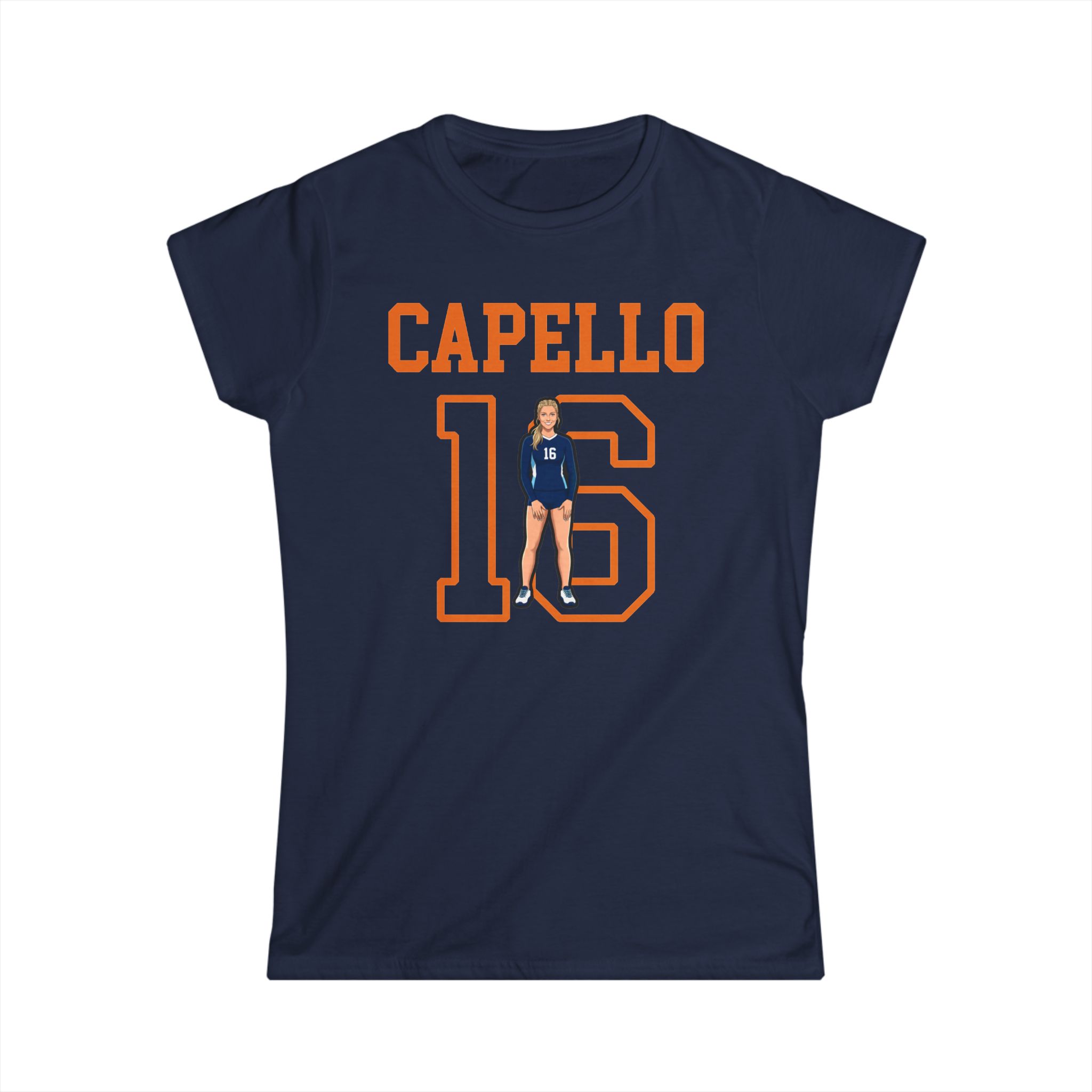 Women's Softstyle Tee — character_shirsey in Navy
