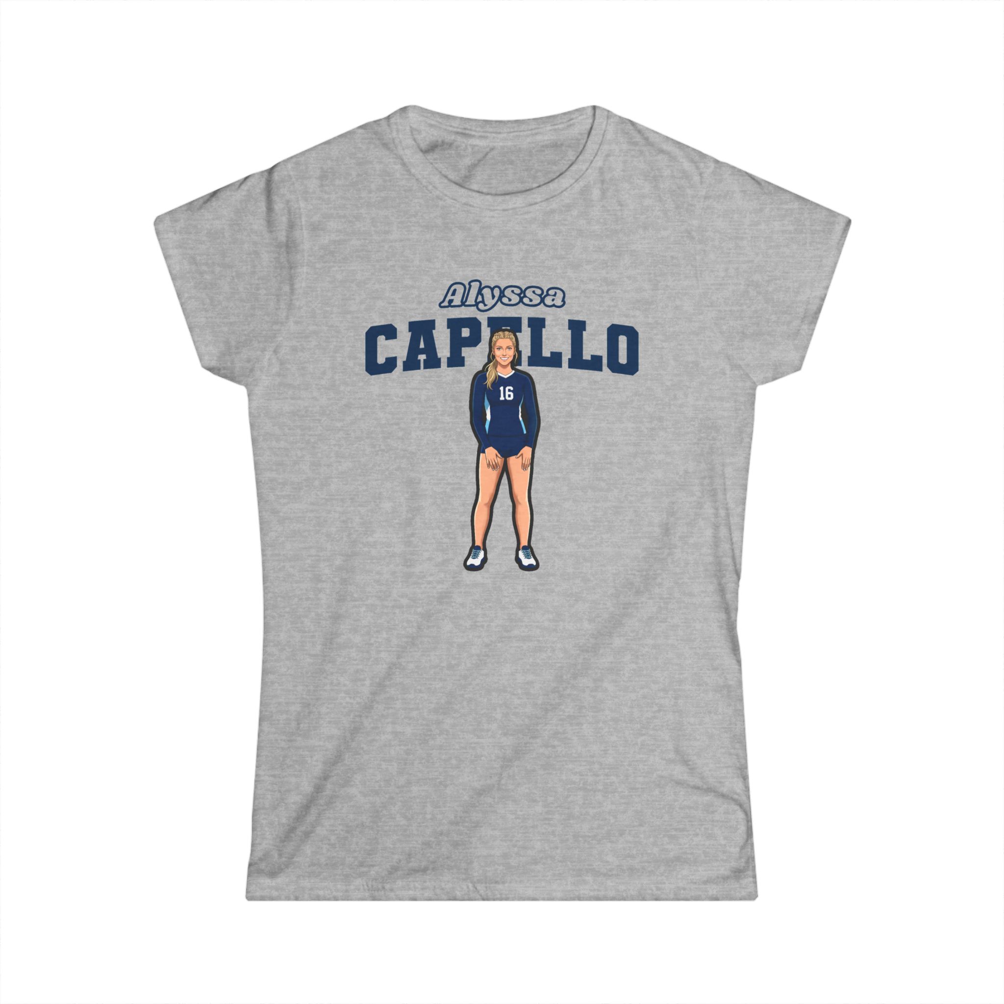 Women's Softstyle Tee — character_name_arch in Grey