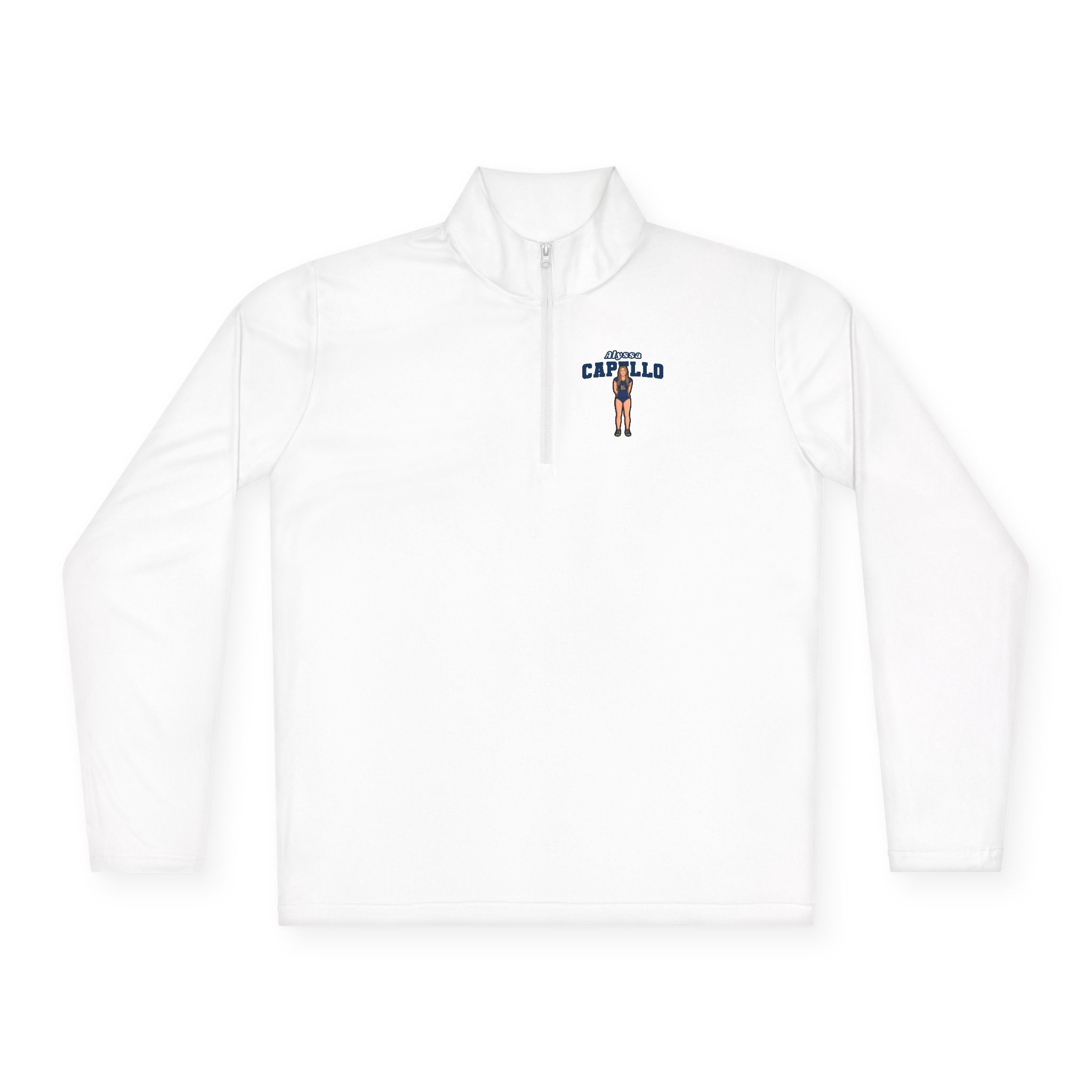 Q-Zip Pullover — character_name_arch in White