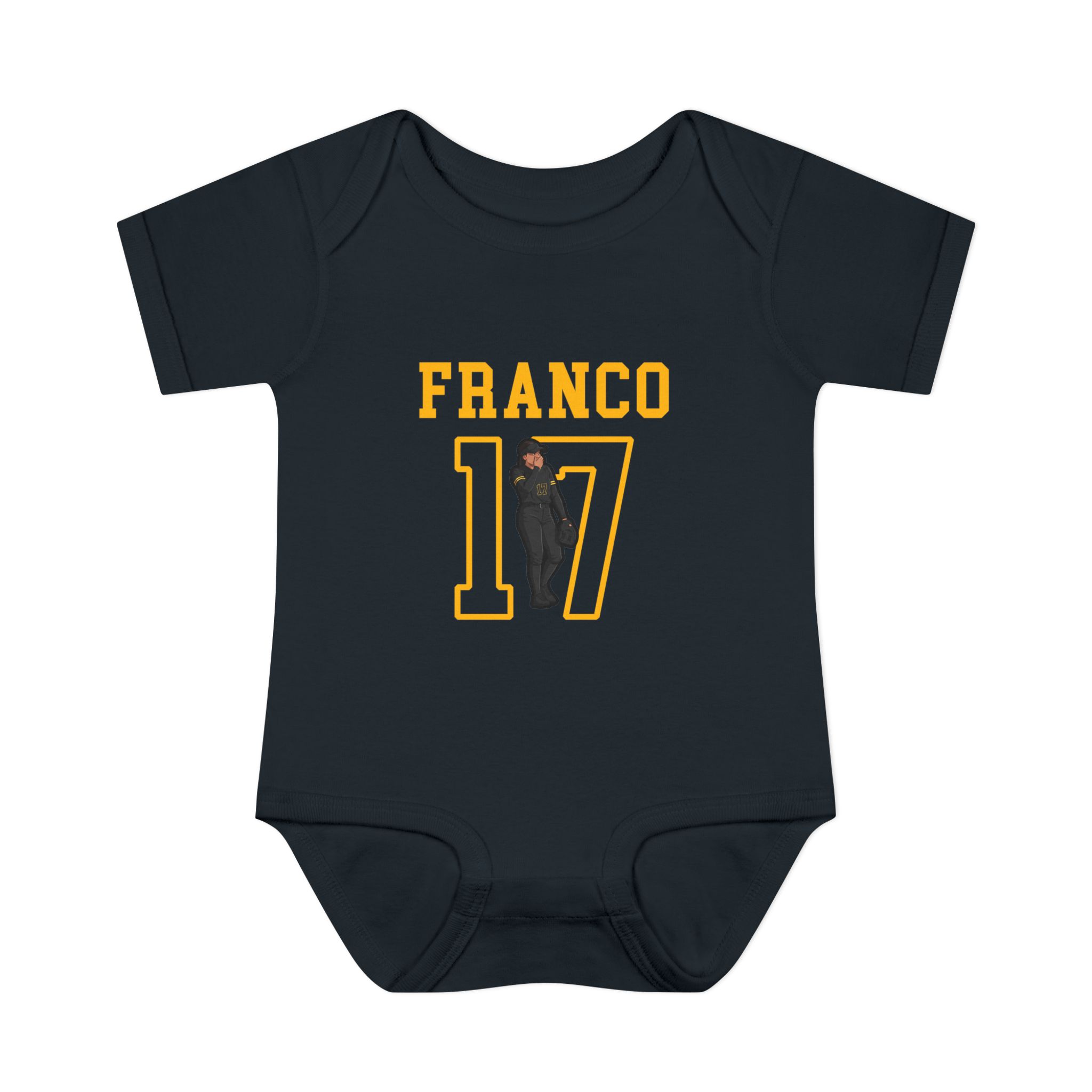 Baby Onesie — character_shirsey in Black