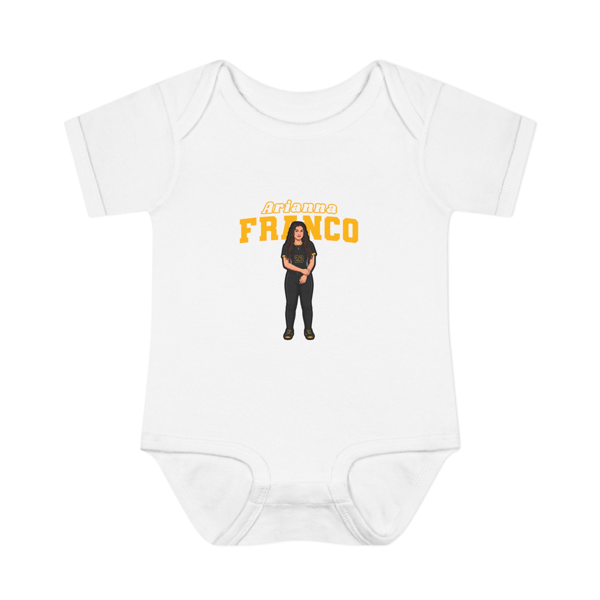 Baby Onesie — character_name_arch in White