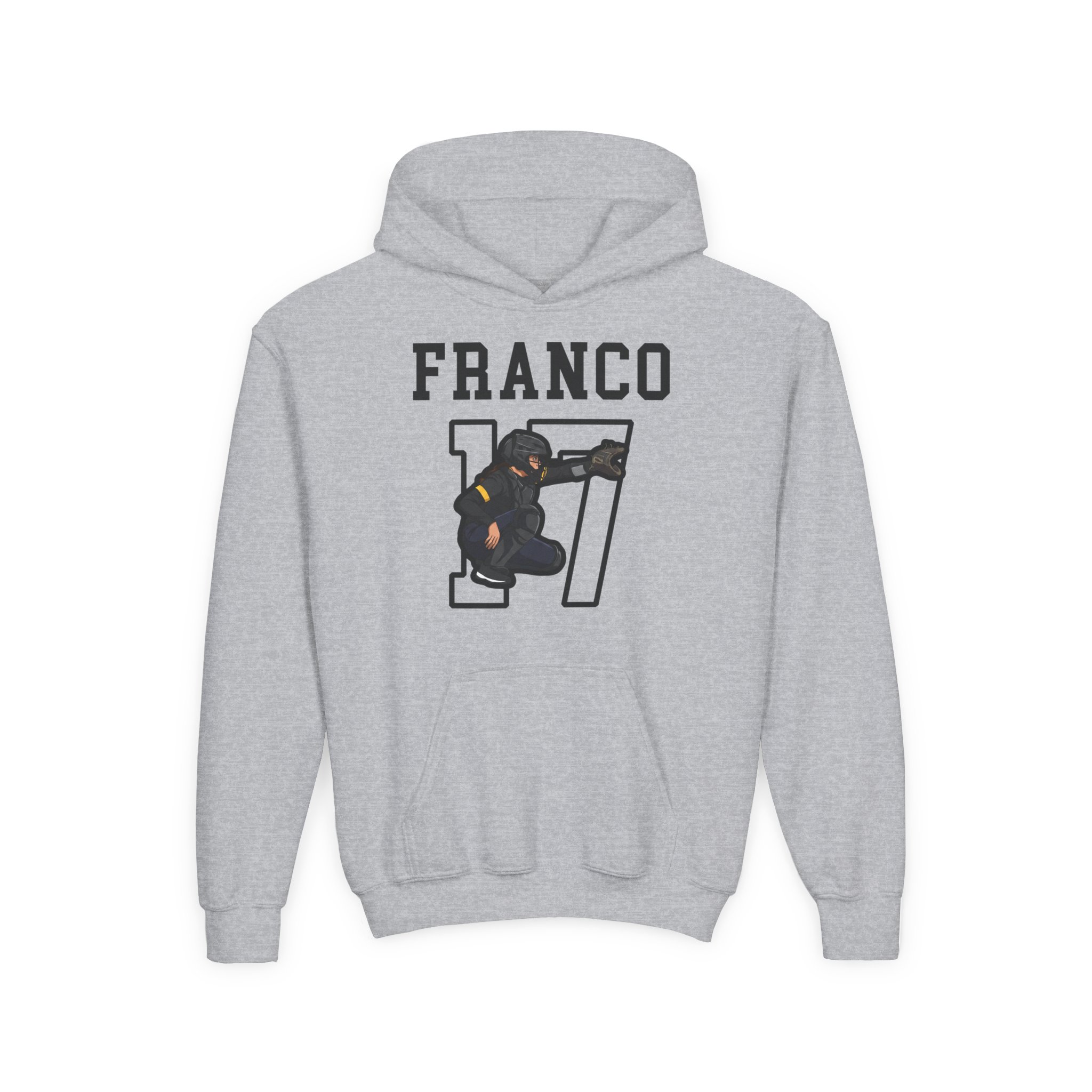 Youth Hoodie — character_shirsey in Grey