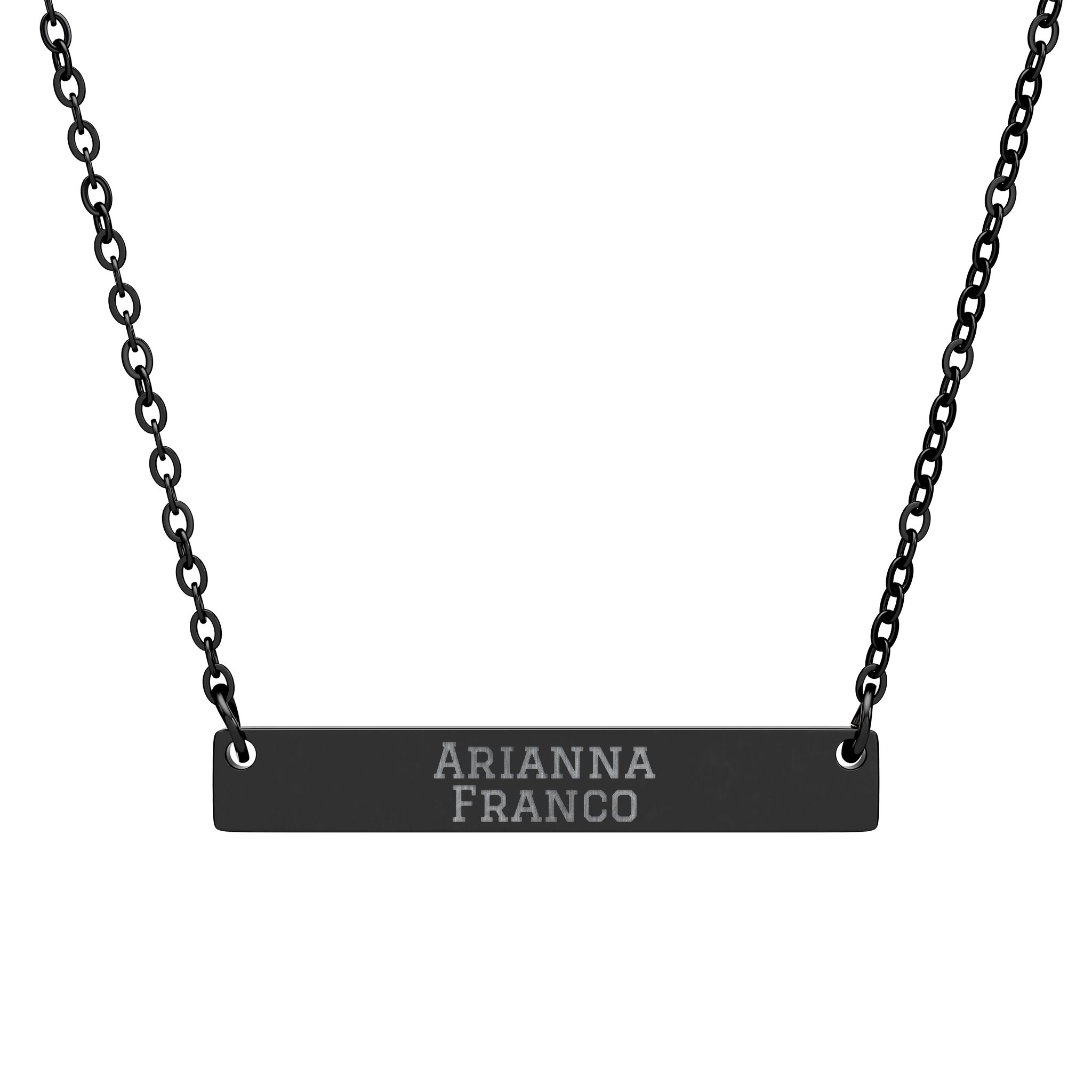 Engraved Bar Necklace — Classic in Black