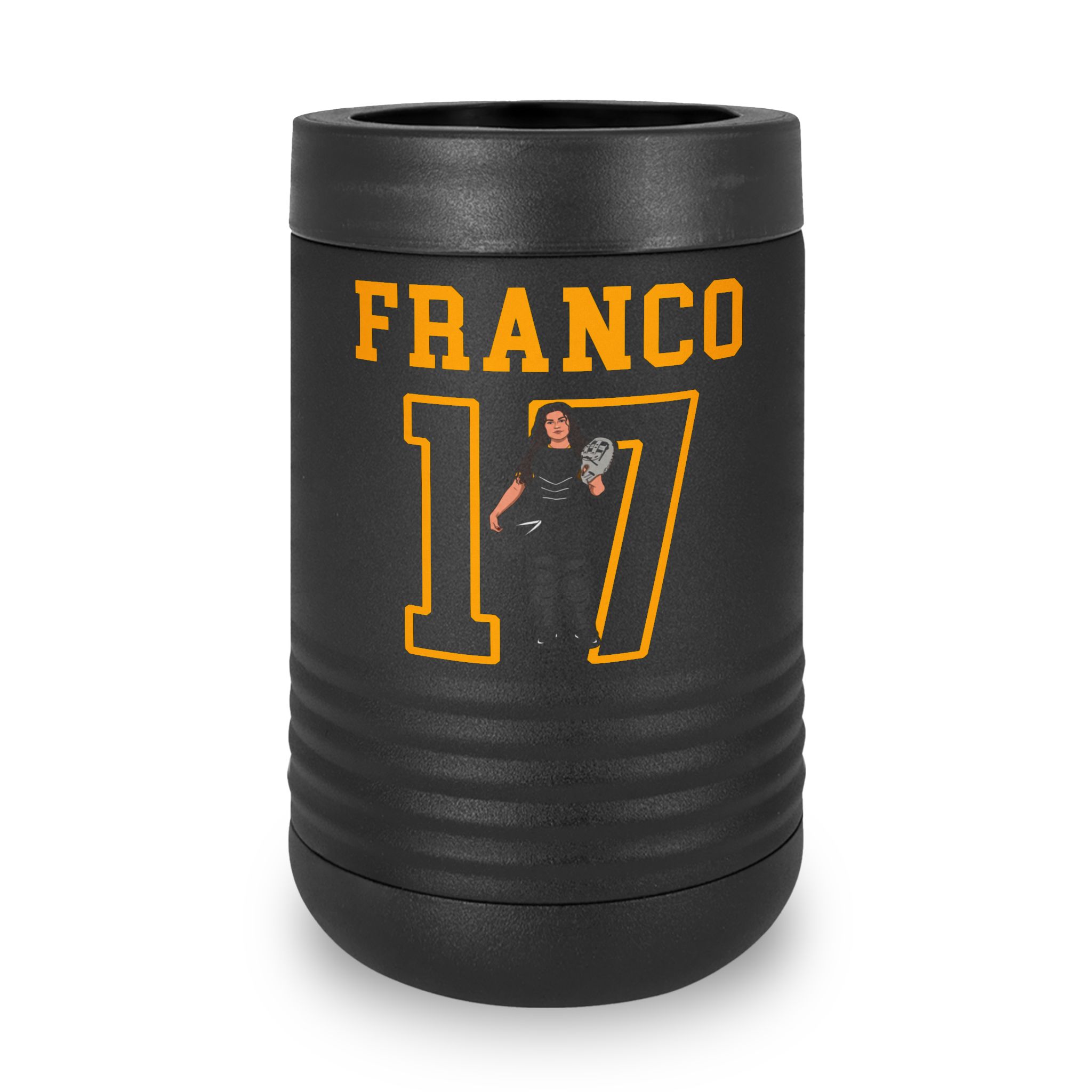 Stainless Can Cooler — character_shirsey in Black