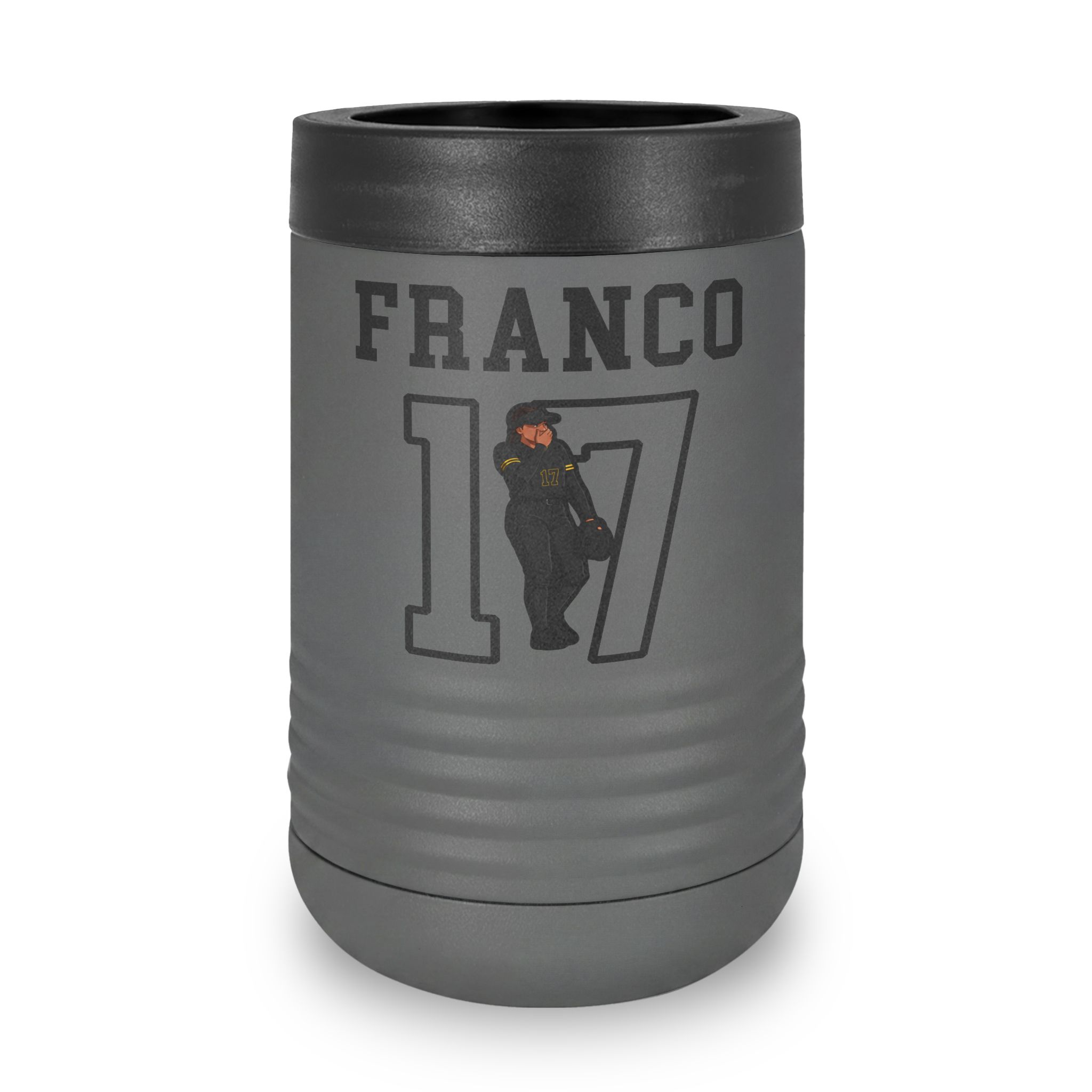 Stainless Can Cooler — character_shirsey in Grey