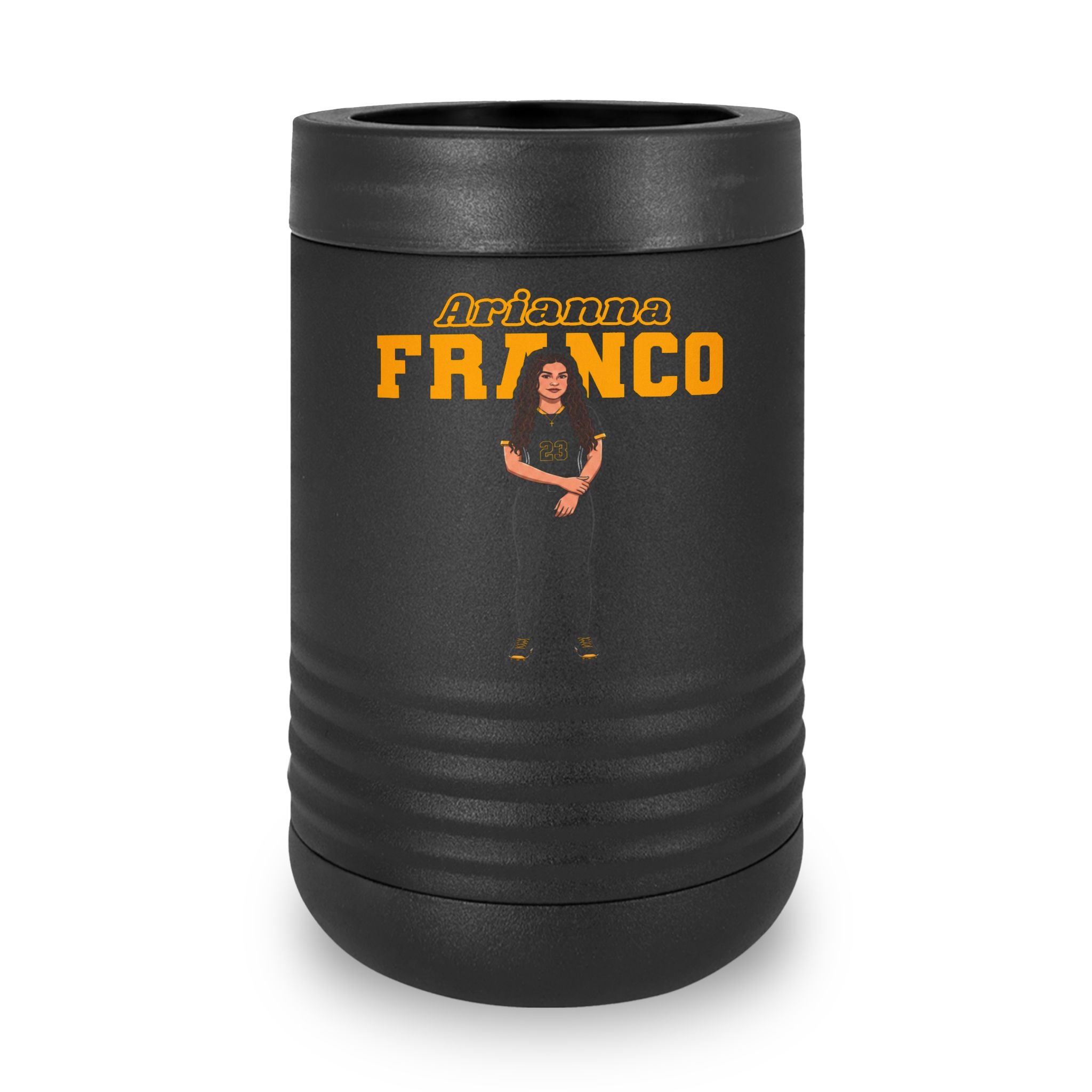 Stainless Can Cooler — character_name_arch in Black