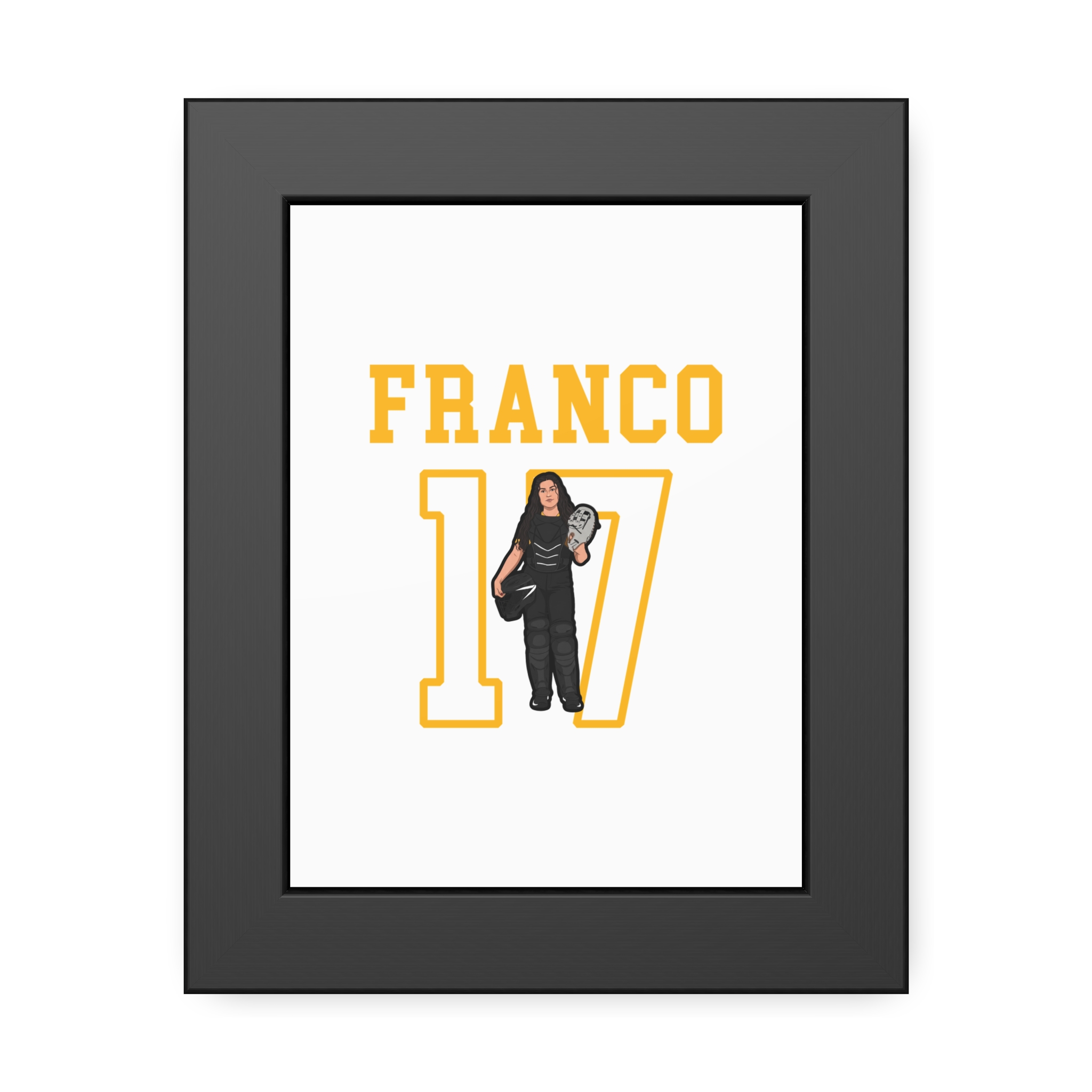 Framed Poster — character_shirsey in Black