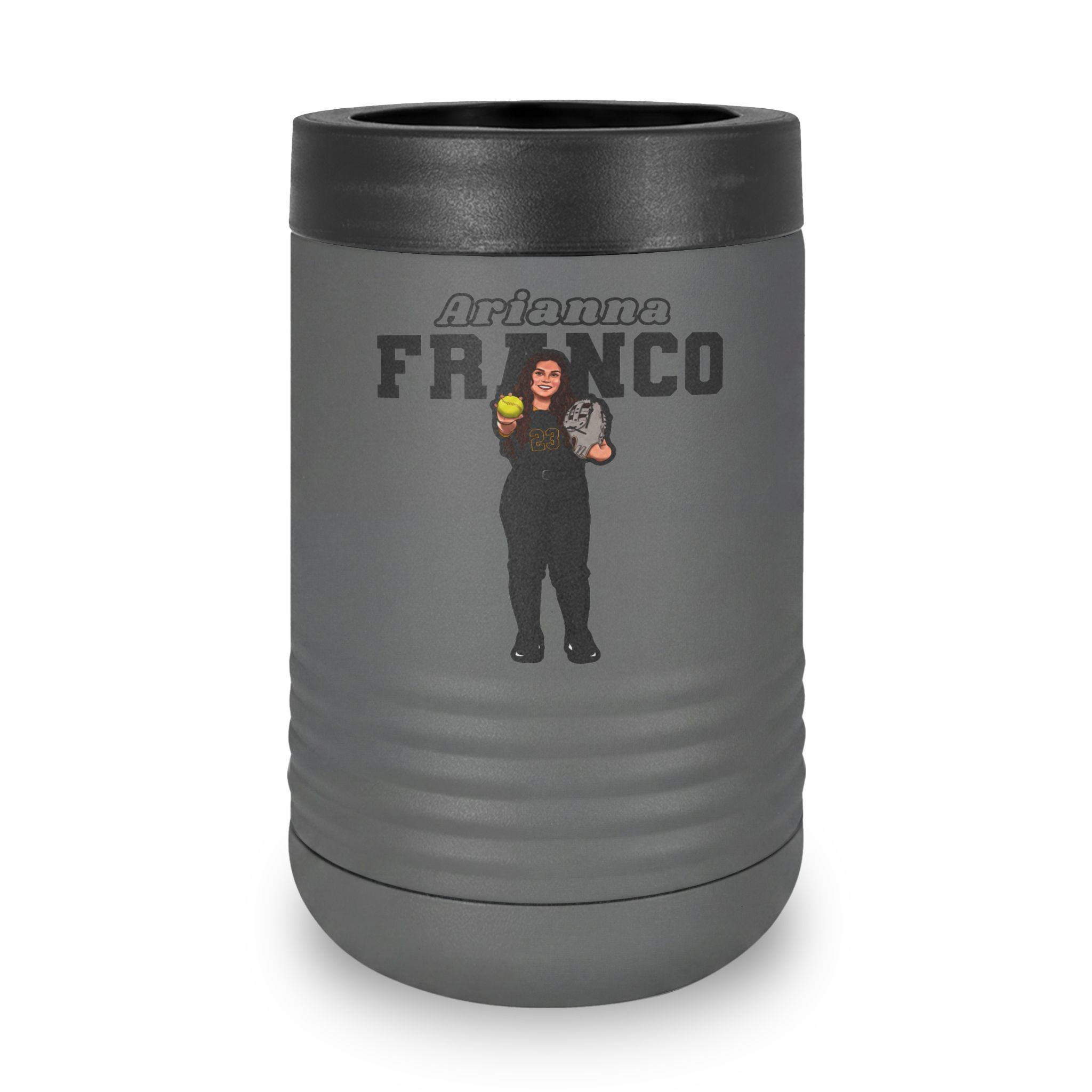 Stainless Can Cooler — character_name_arch in Grey