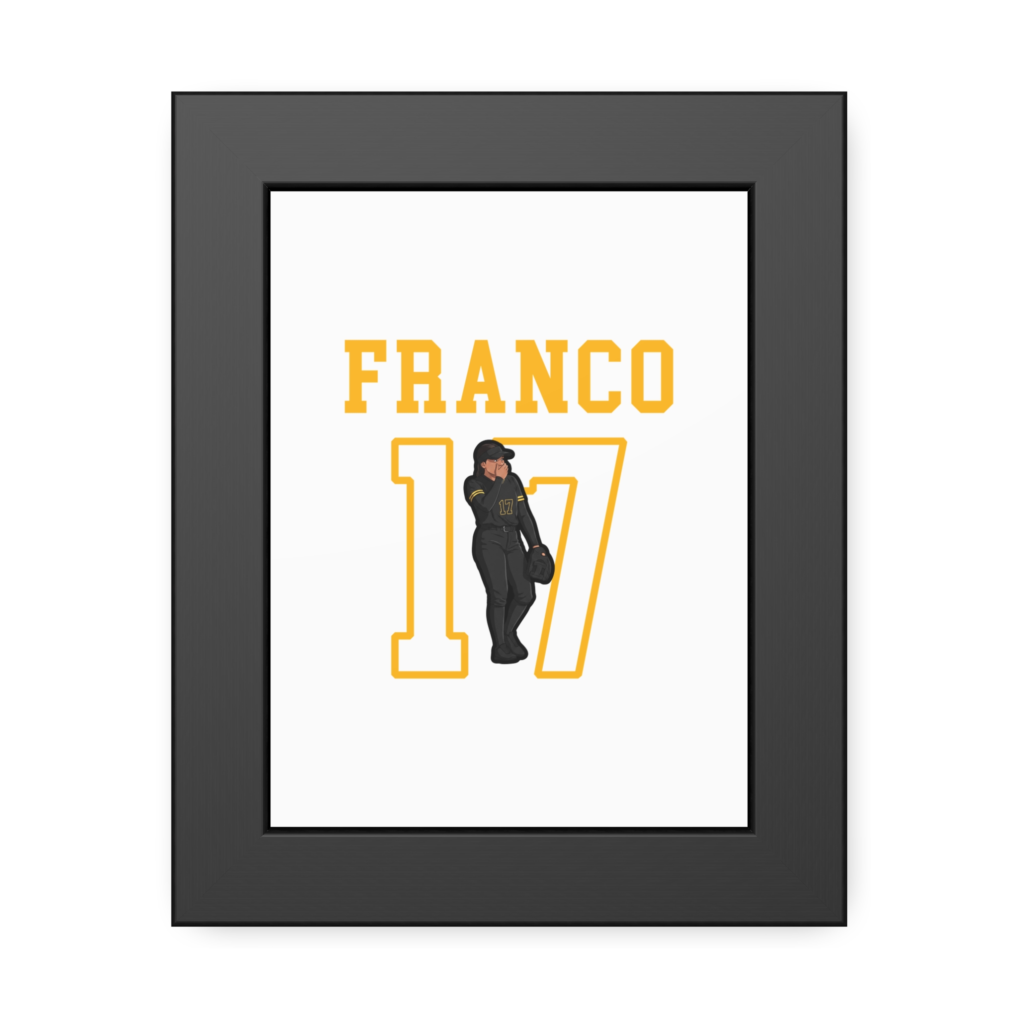 Framed Poster — character_shirsey in Black