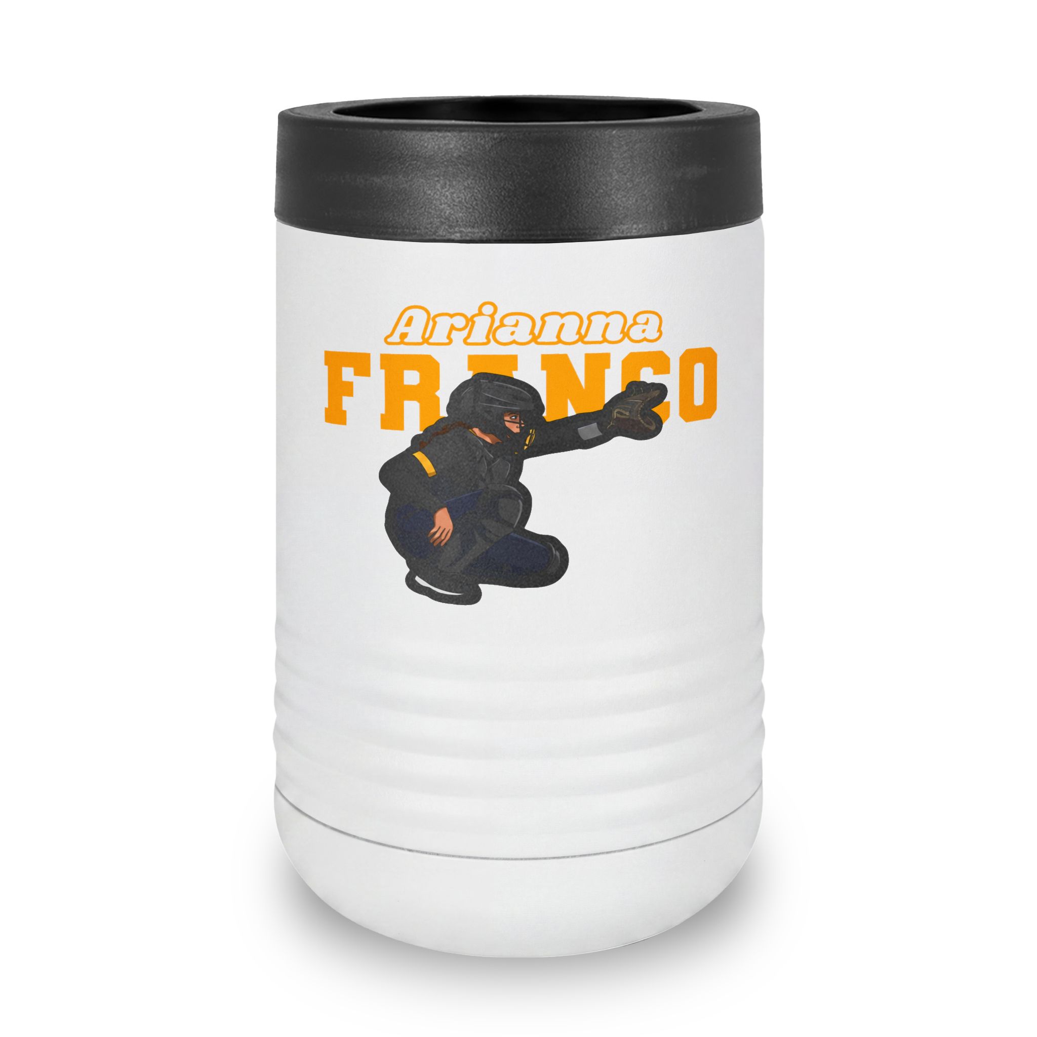 Stainless Can Cooler — character_name_arch in White