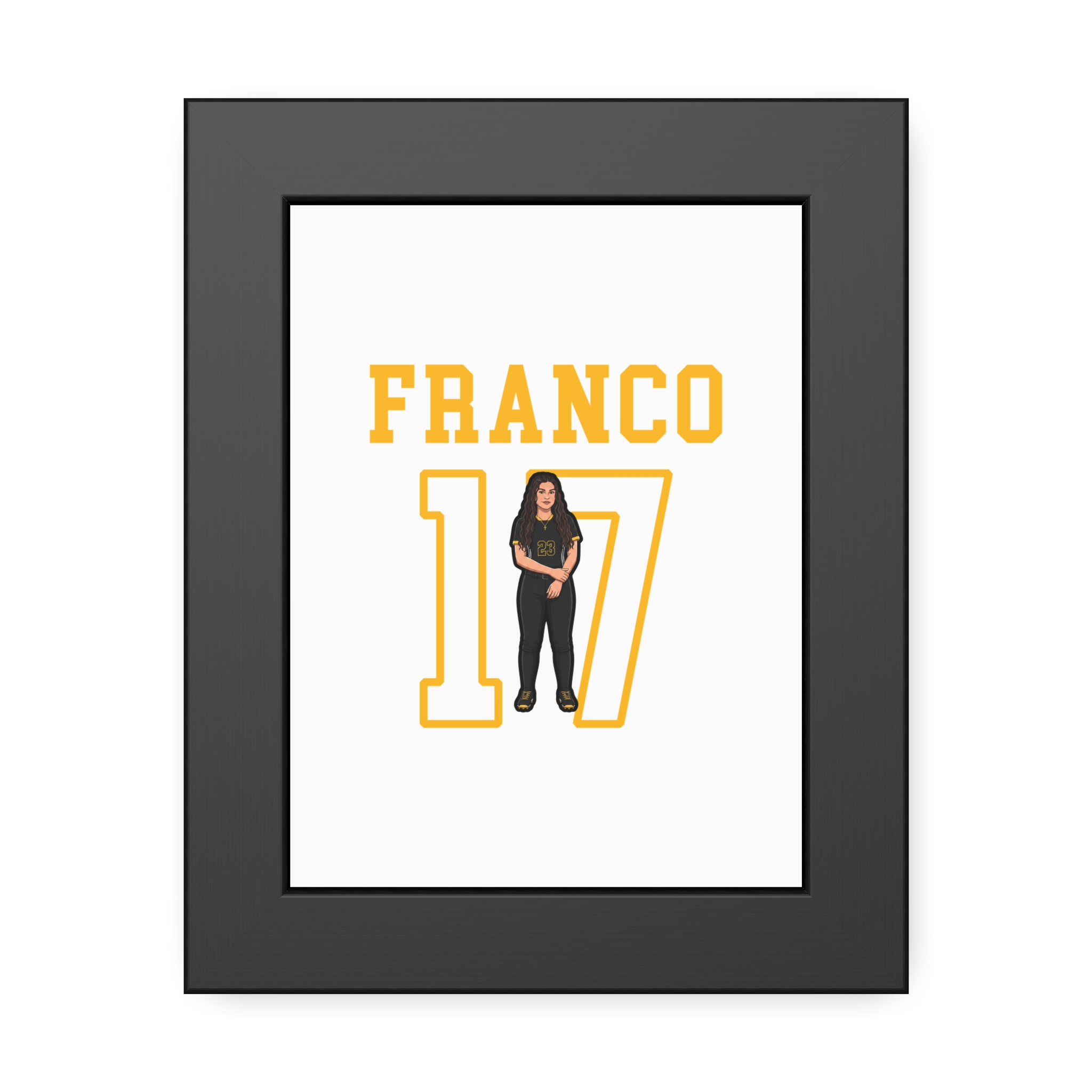 Framed Poster — character_shirsey in Black