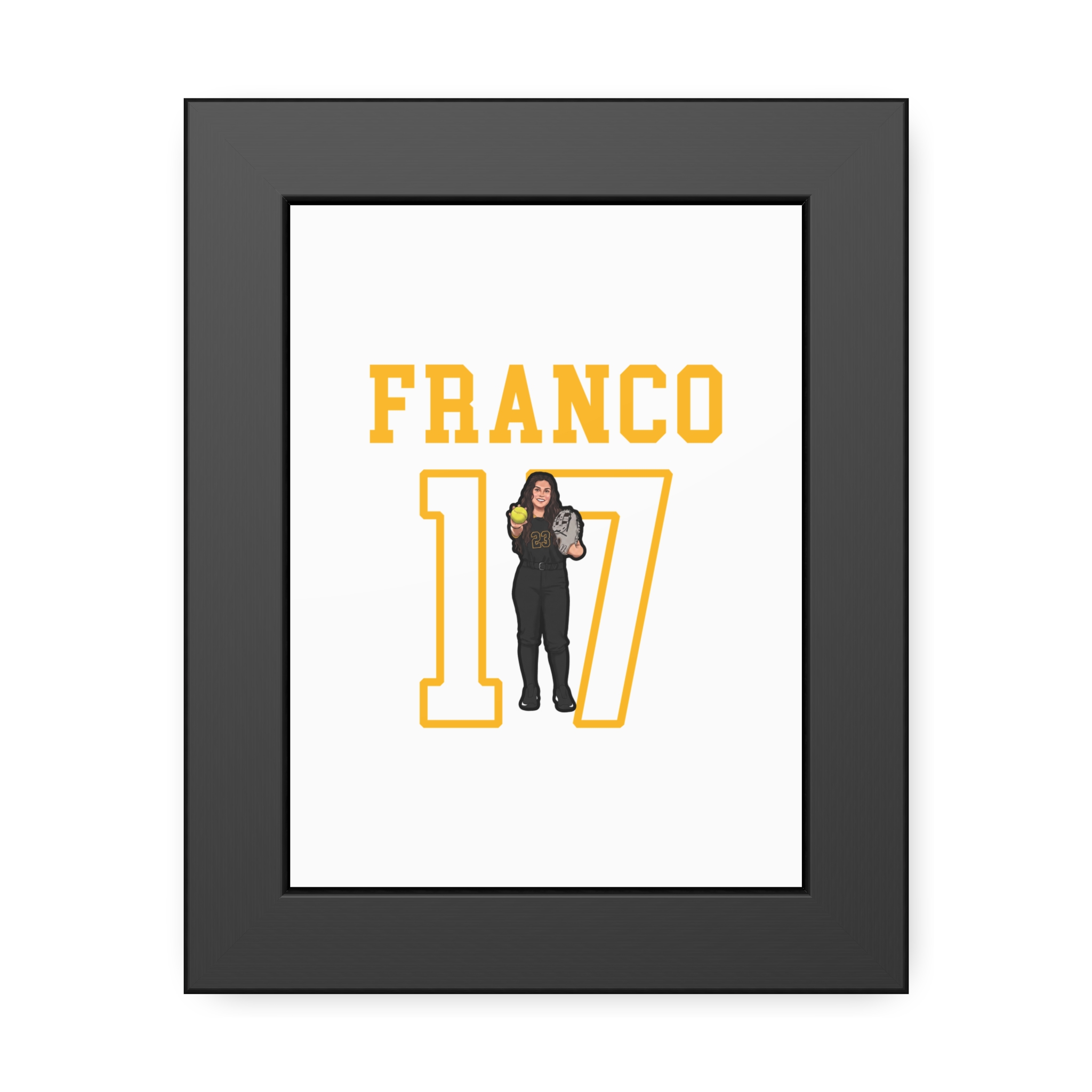 Framed Poster — character_shirsey in Black