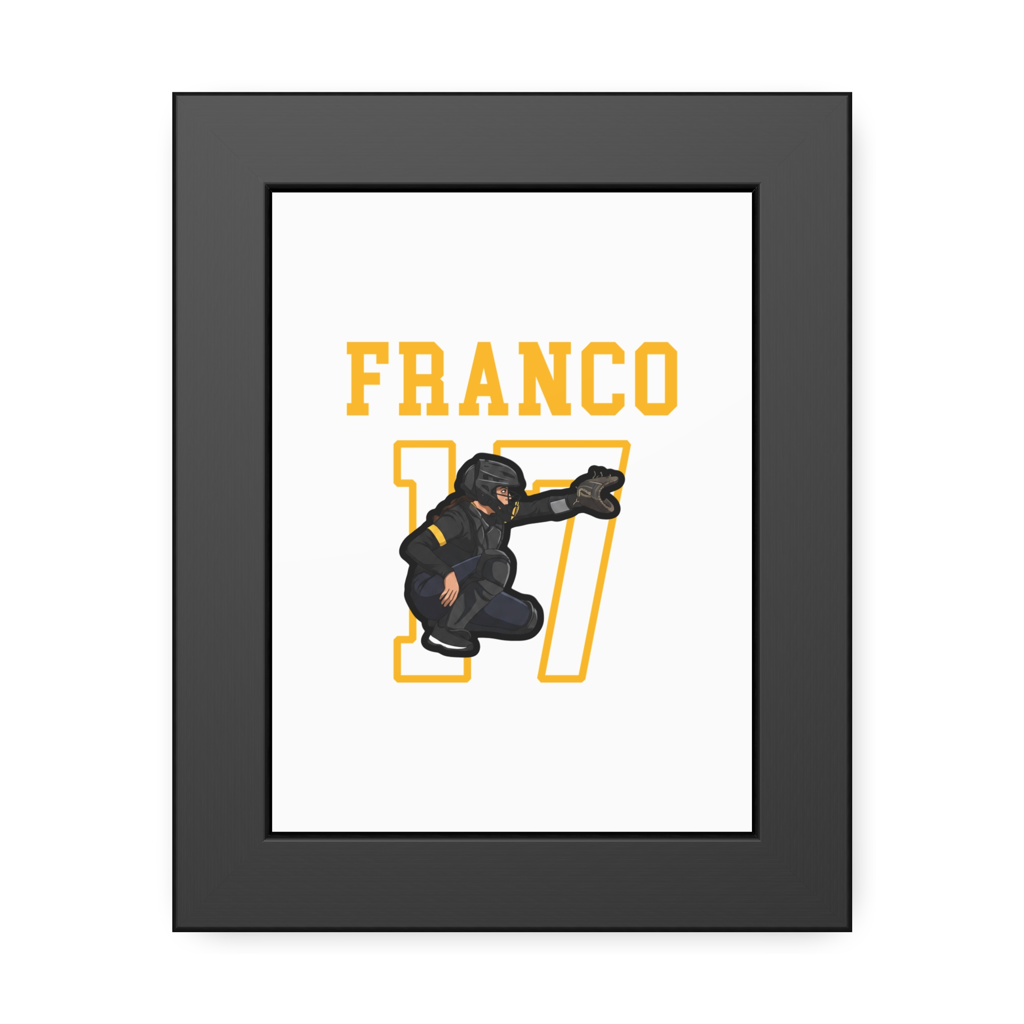 Framed Poster — character_shirsey in Black