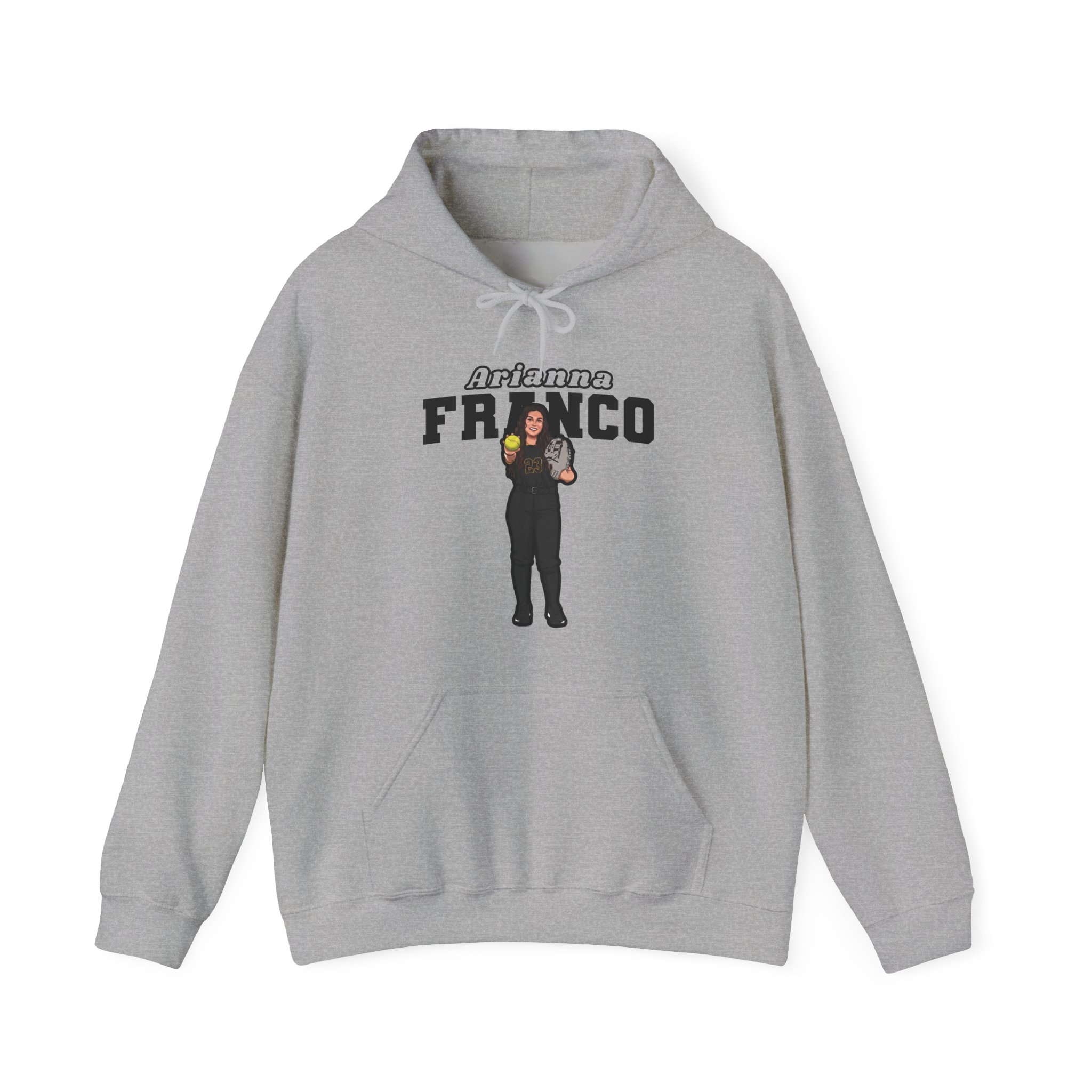Hoodie — character_name_arch in Grey