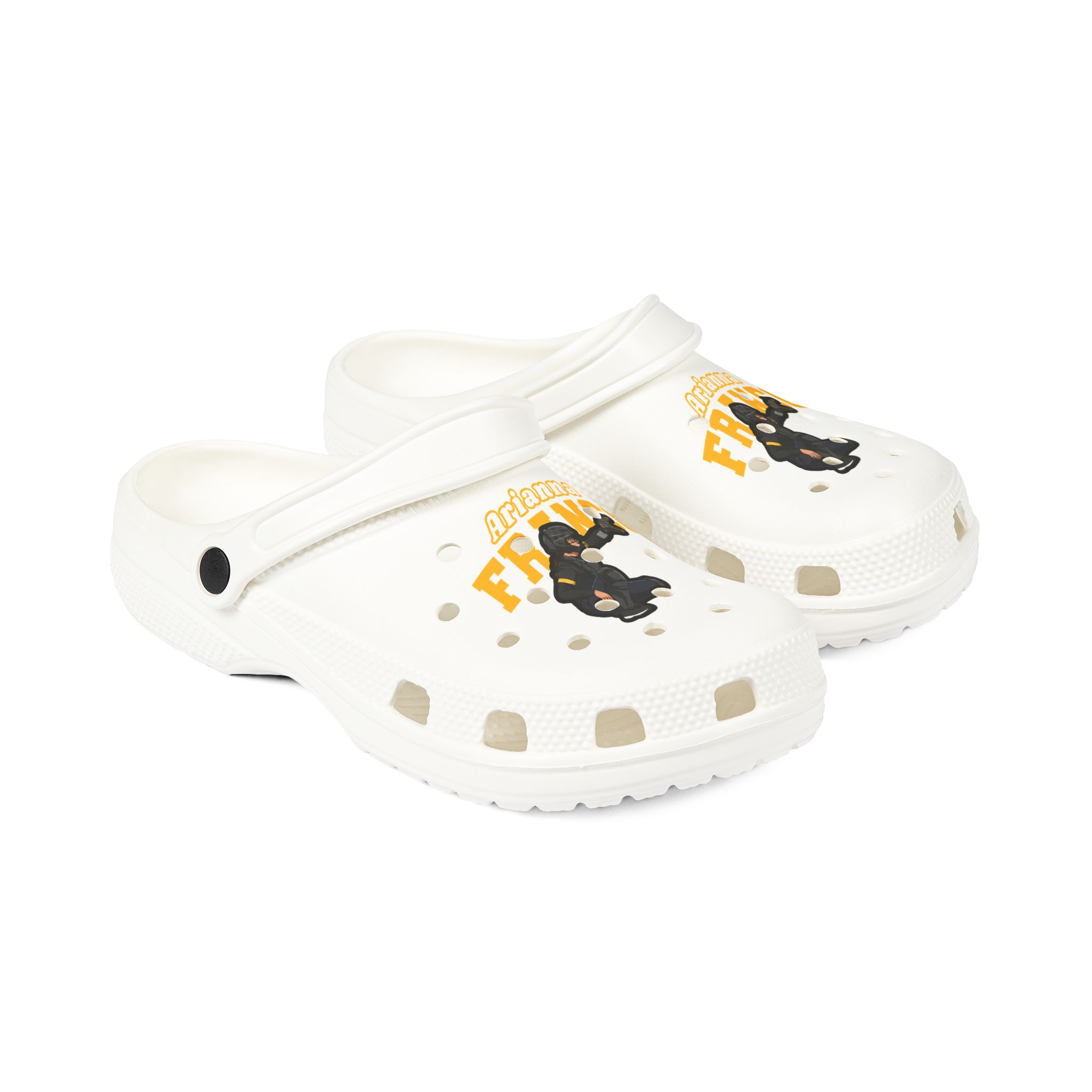 Rubber Clogs — character_name_arch in White