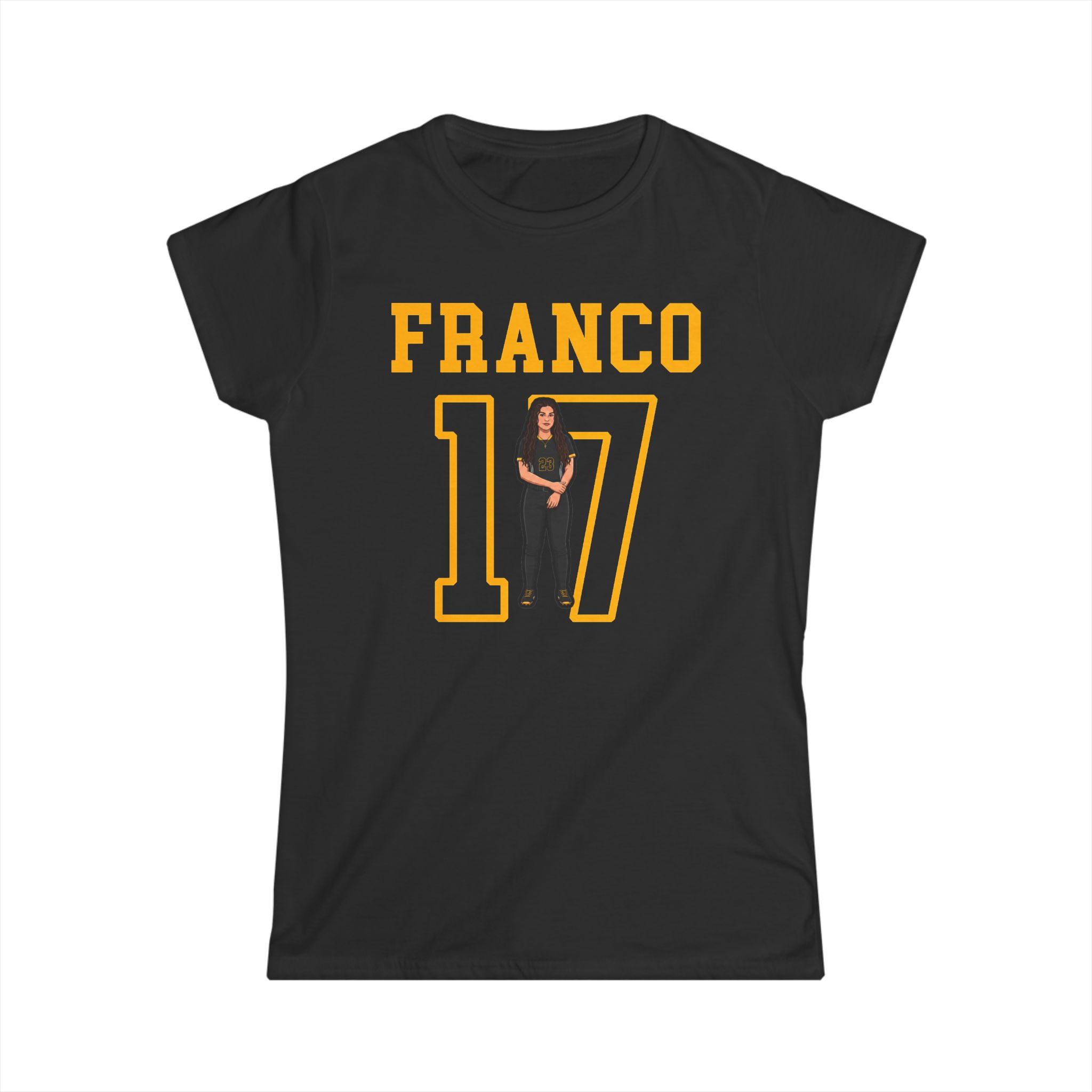 Women's Softstyle Tee — character_shirsey in Black