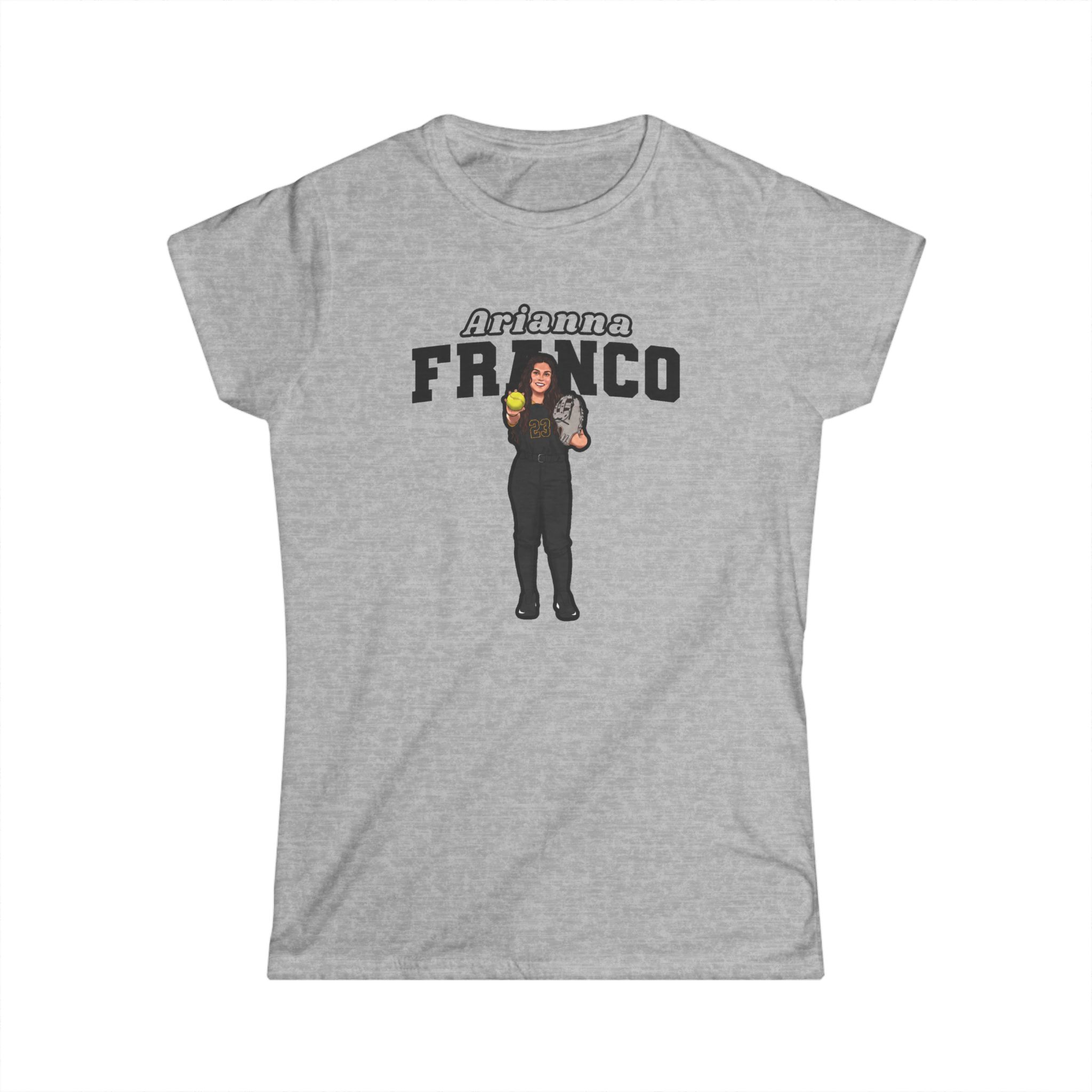 Women's Softstyle Tee — character_name_arch in Grey