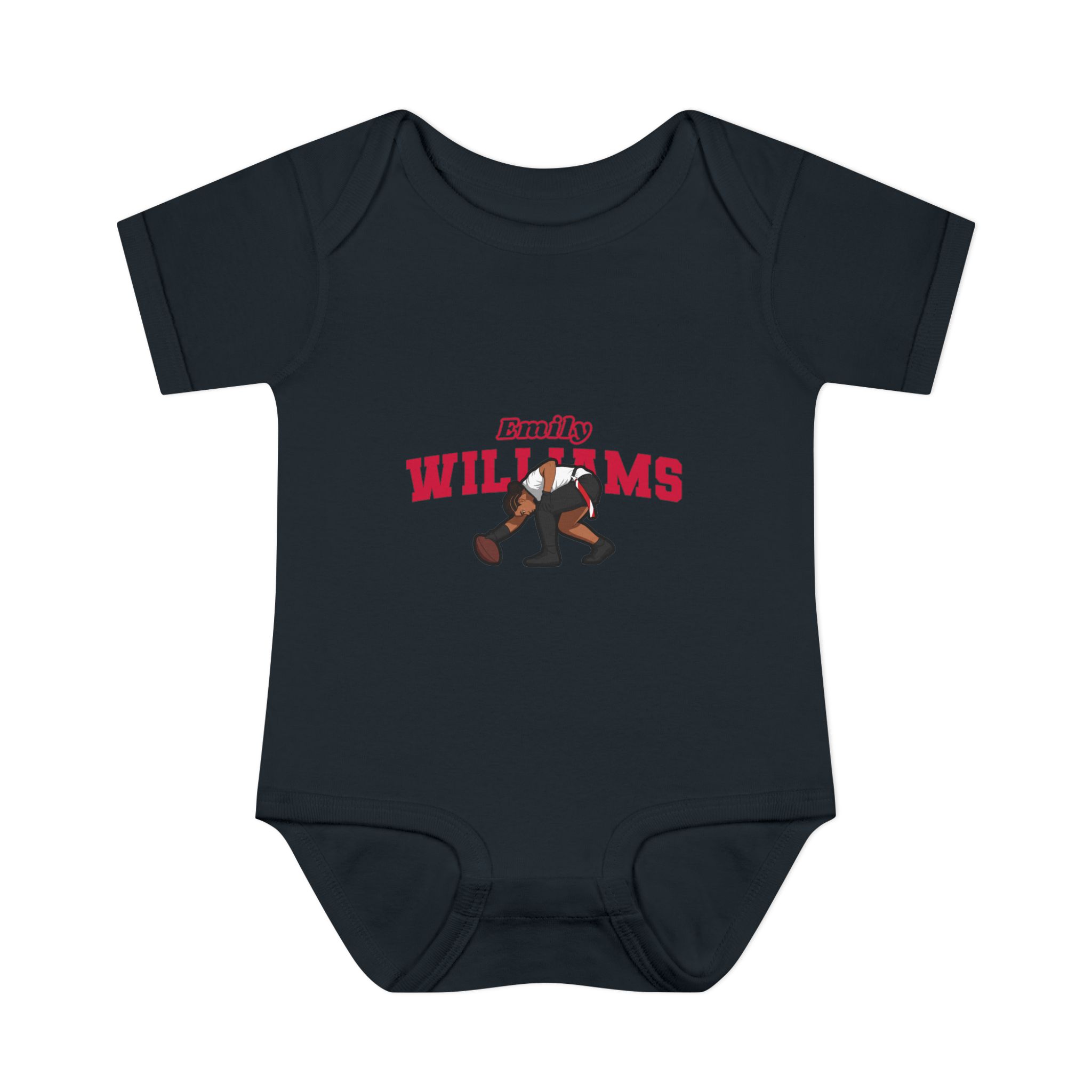 Baby Onesie — character_name_arch in Black
