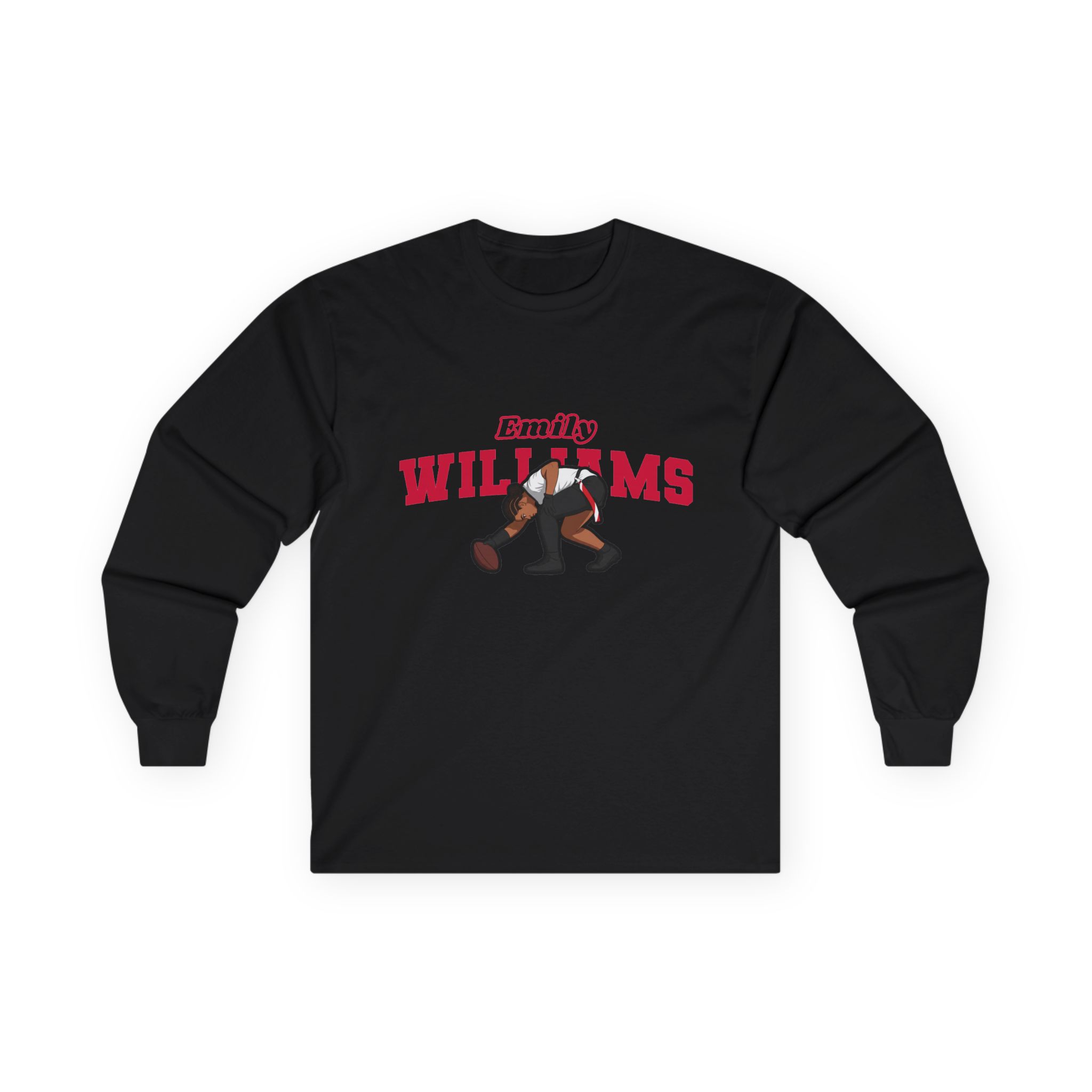 Long Sleeve Tee — character_name_arch in Black
