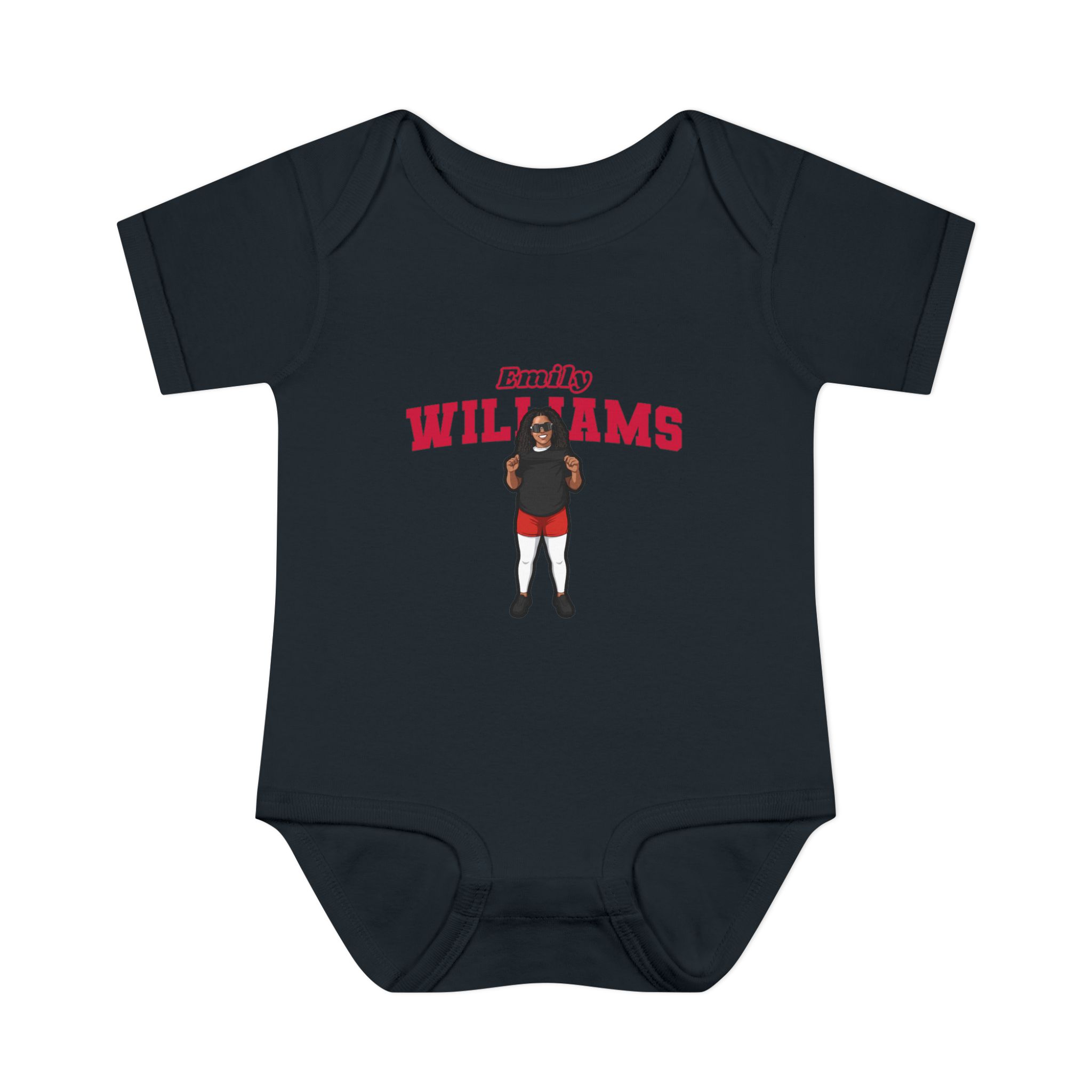 Baby Onesie — character_name_arch in Black