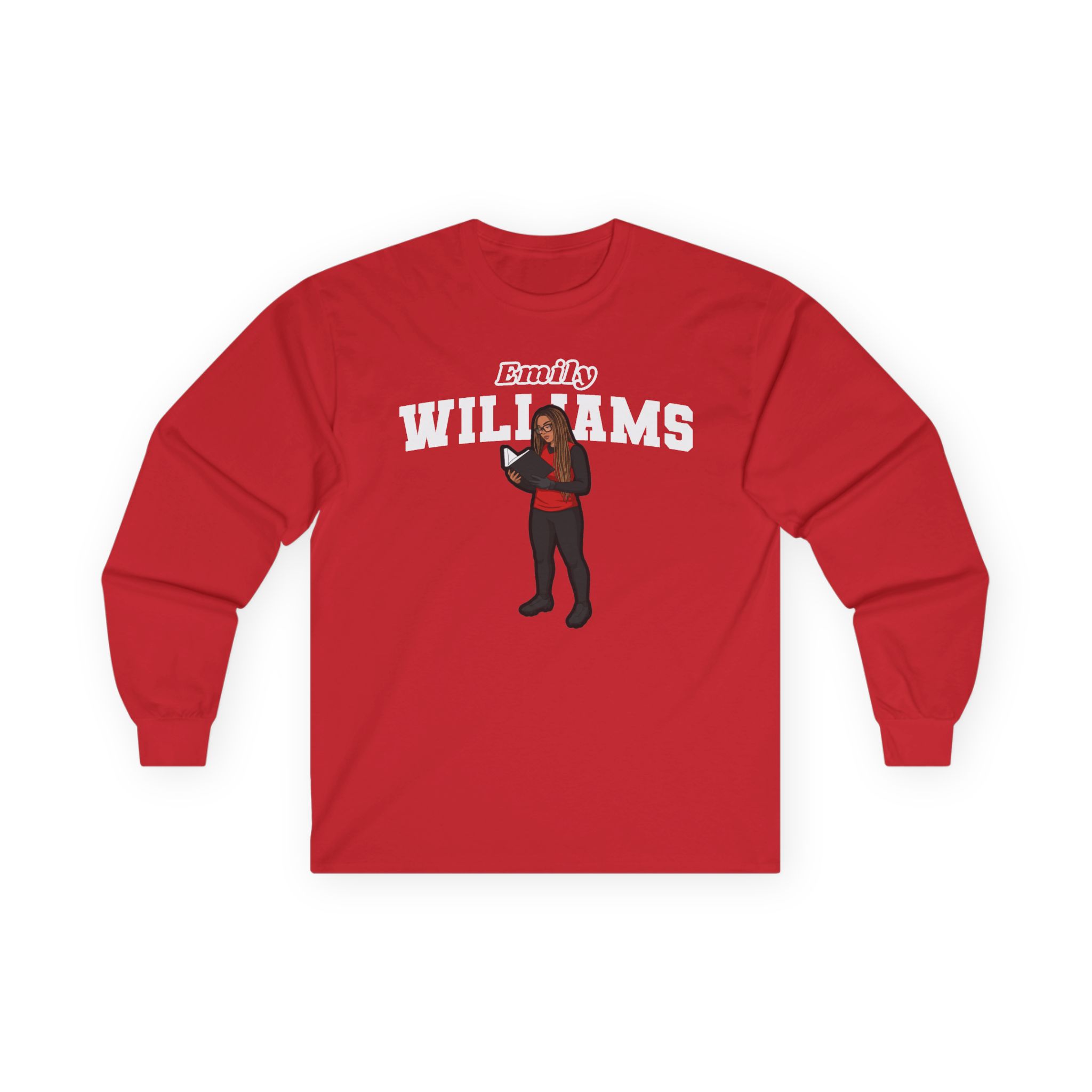 Long Sleeve Tee — character_name_arch in Red