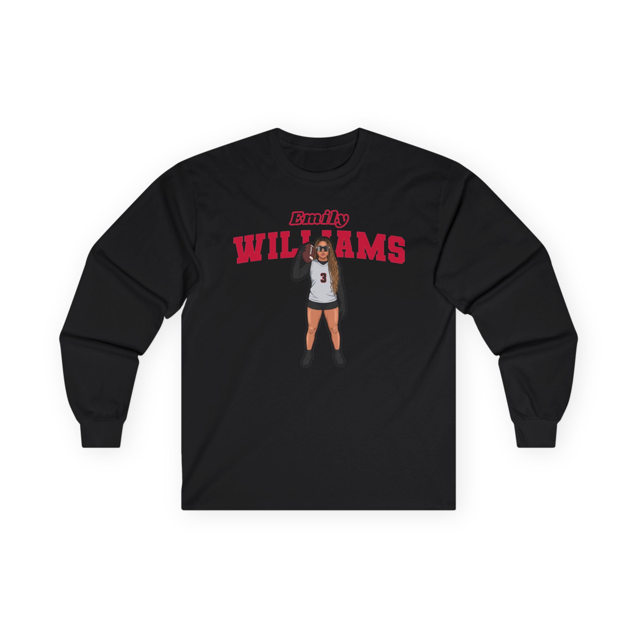 Long Sleeve Tee — character_name_arch in Black