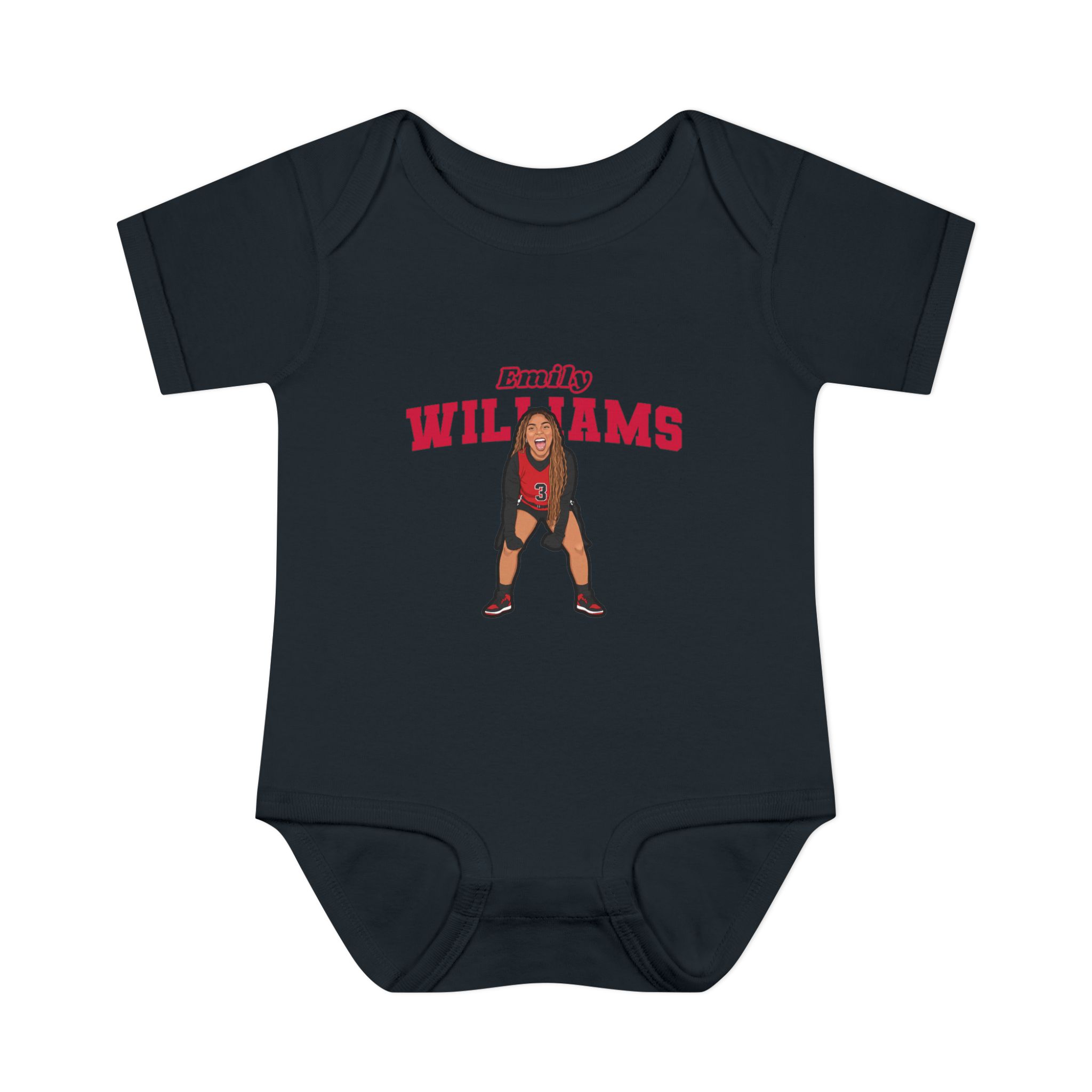 Baby Onesie — character_name_arch in Black