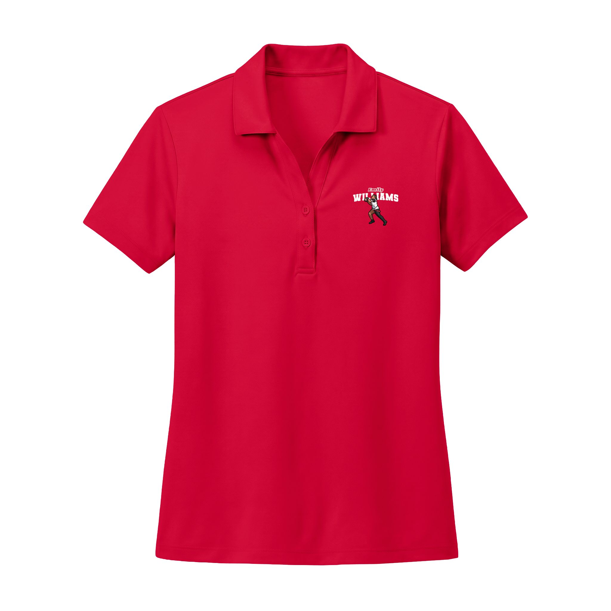 Women's Polo — character_name_arch in Red