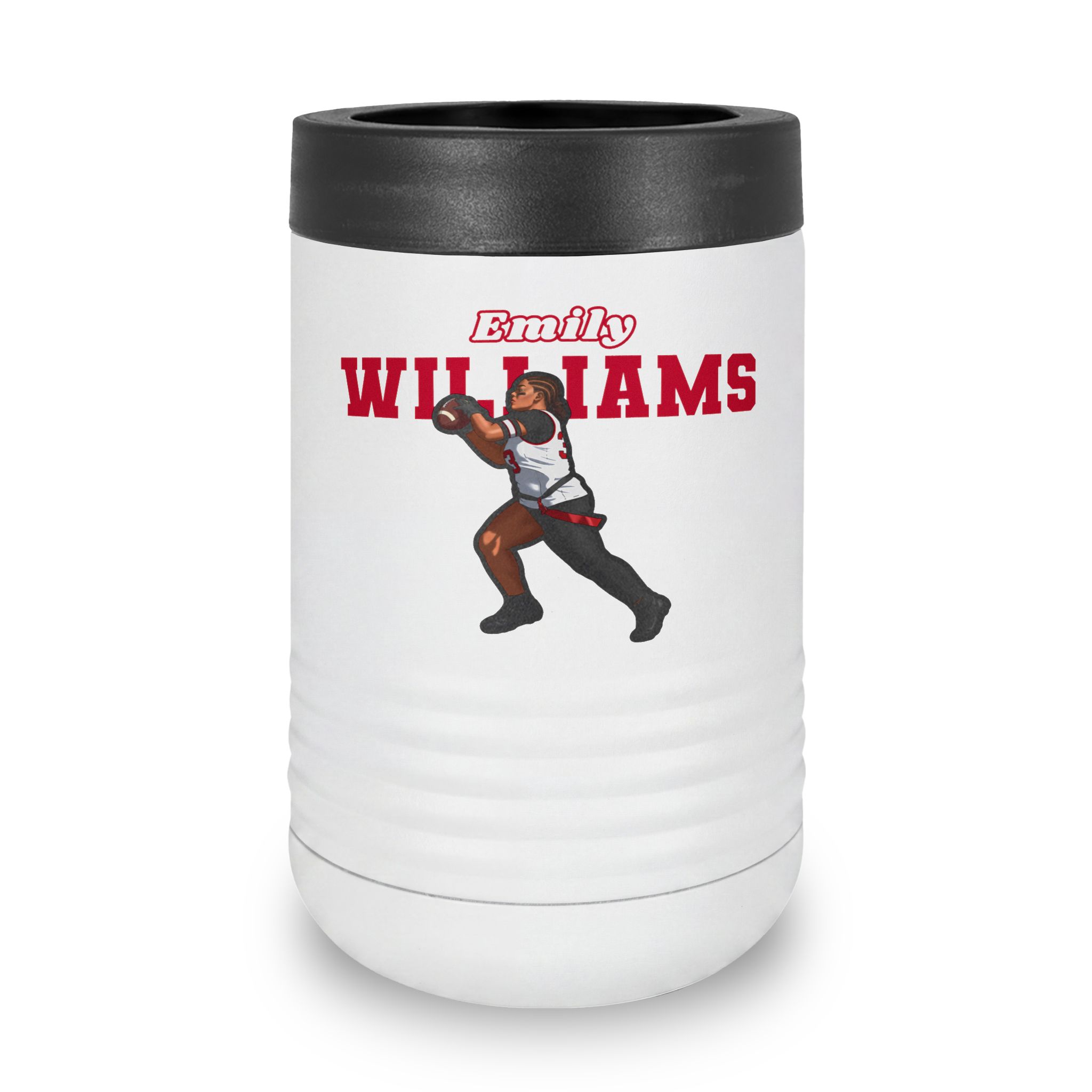 Stainless Can Cooler — character_name_arch in White