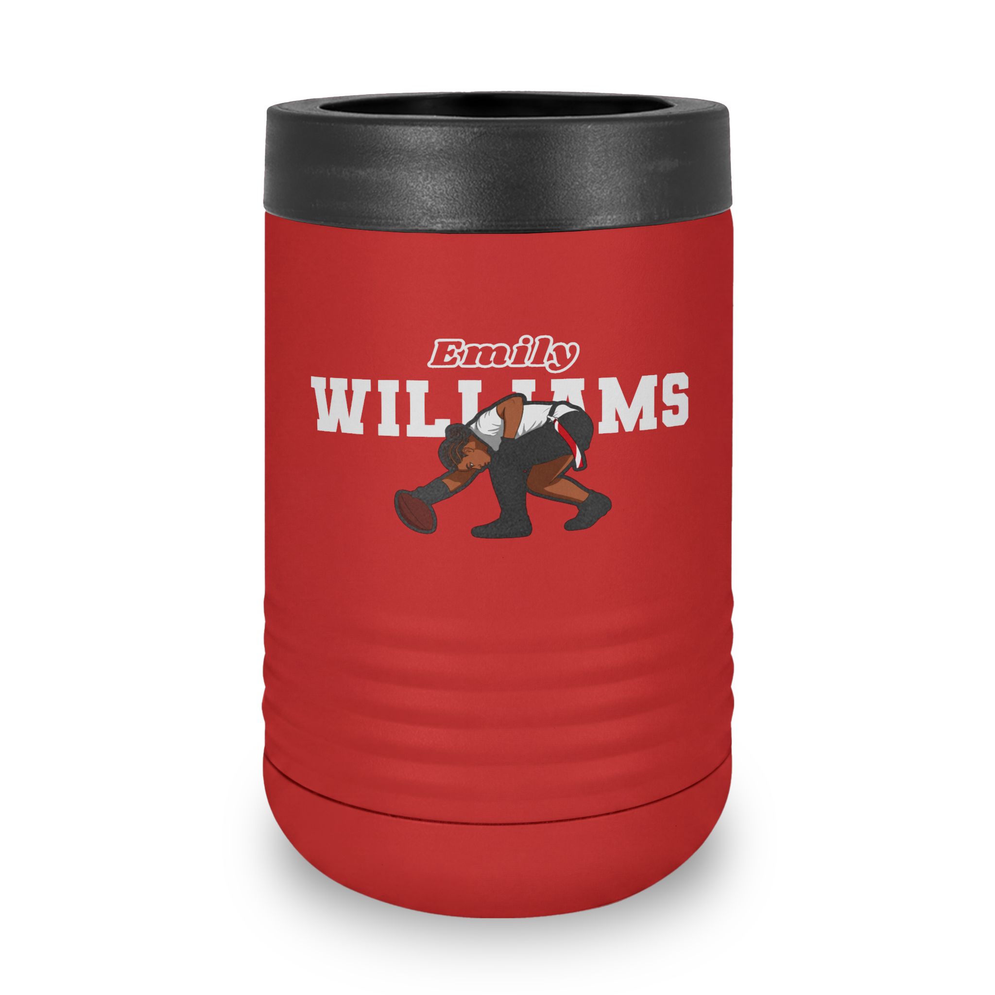 Stainless Can Cooler — character_name_arch in Red