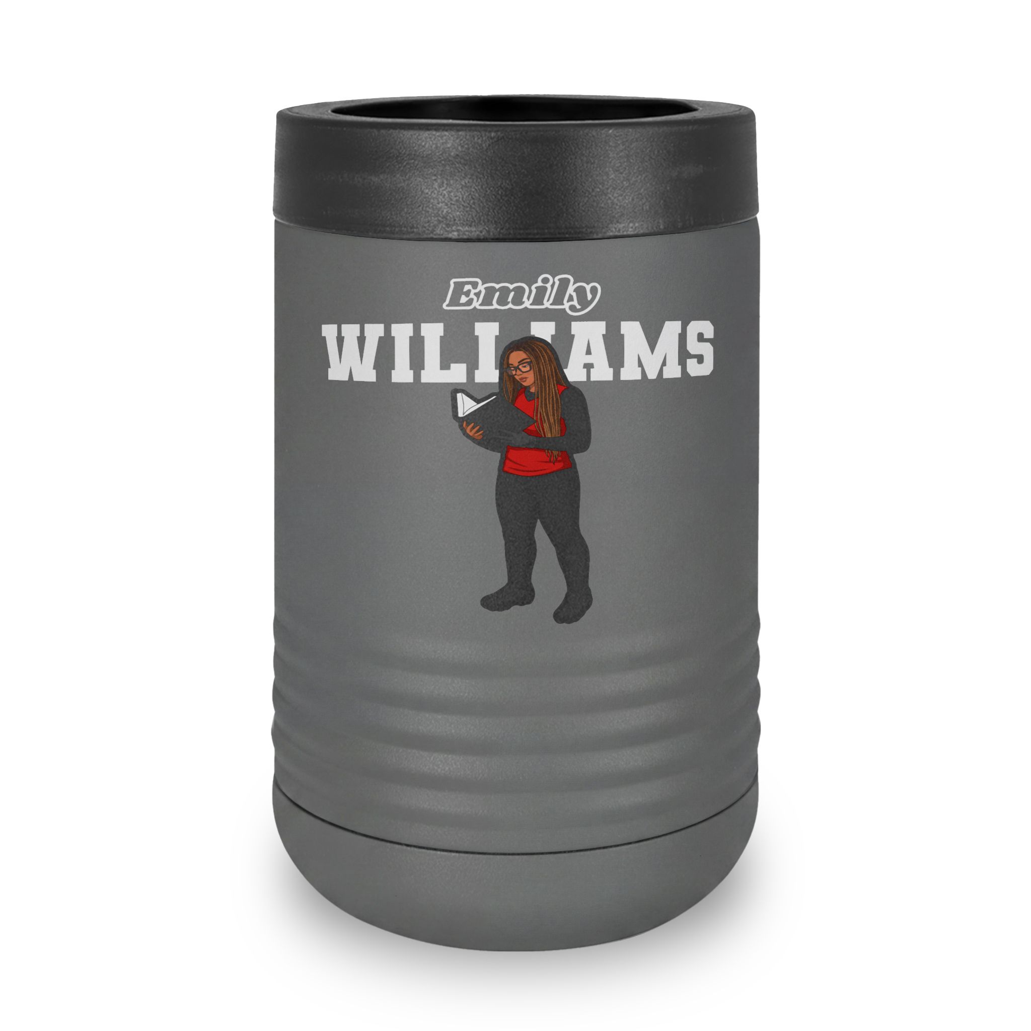 Stainless Can Cooler — character_name_arch in Grey