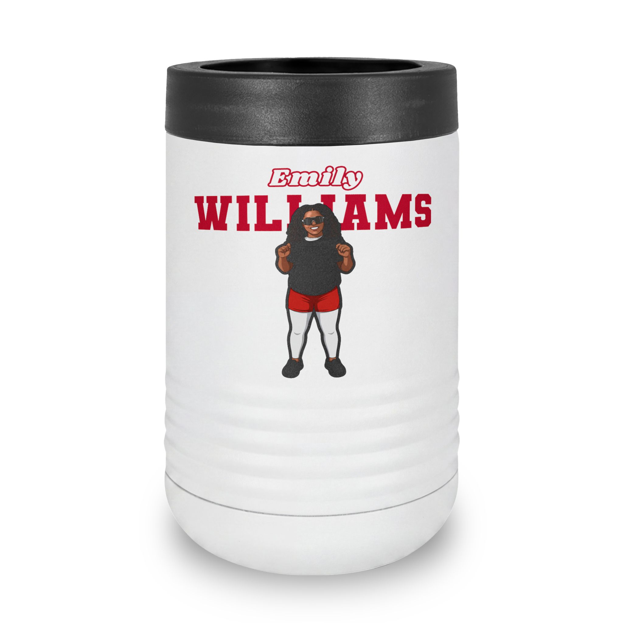 Stainless Can Cooler — character_name_arch in White