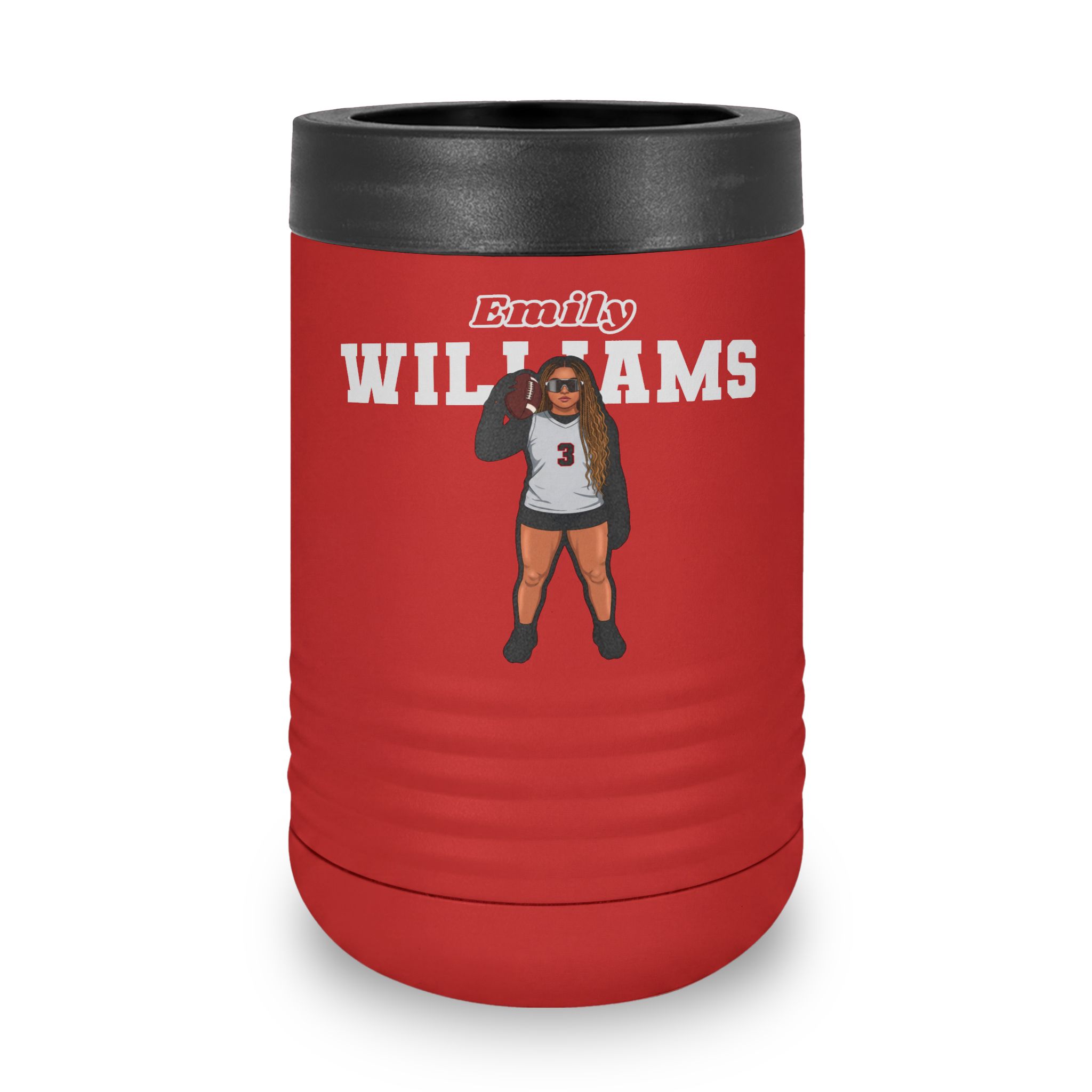Stainless Can Cooler — character_name_arch in Red