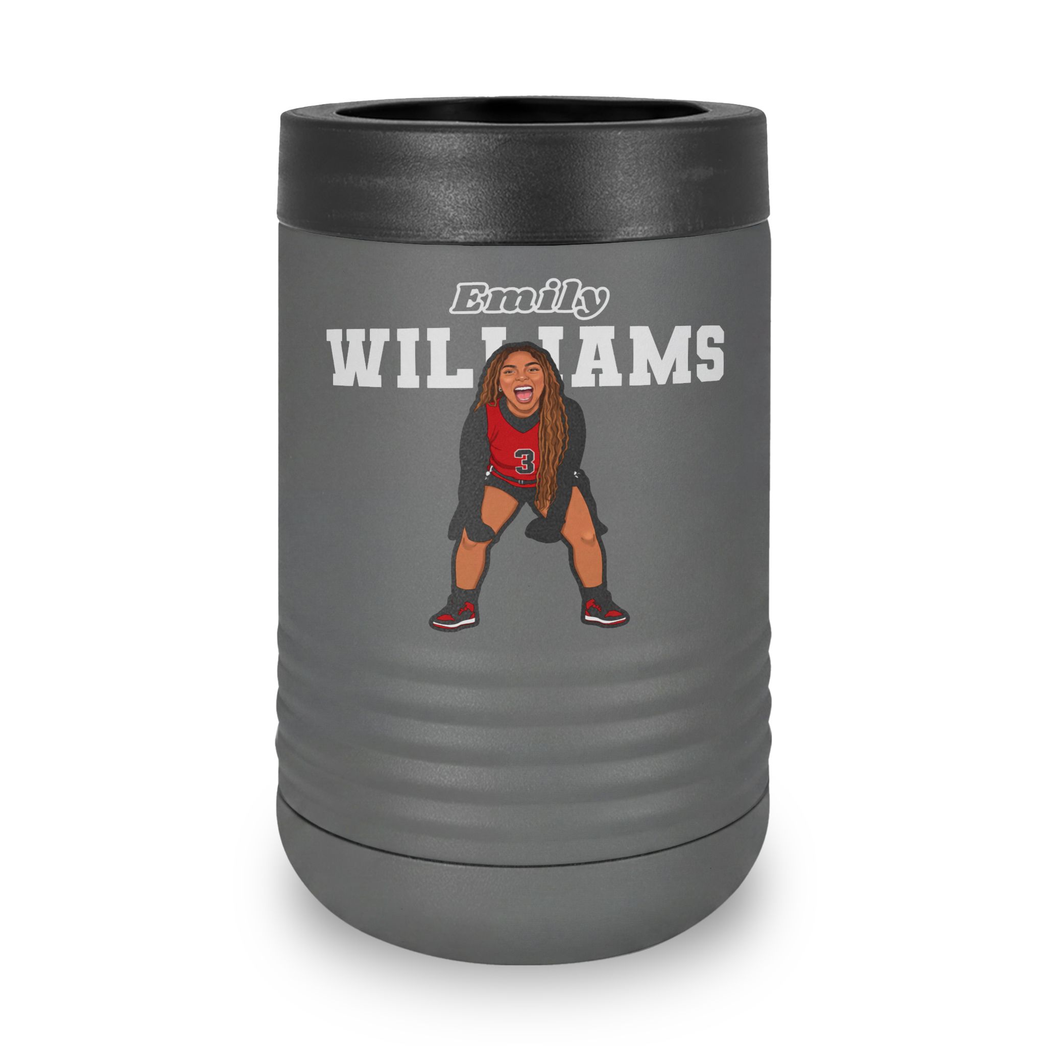 Stainless Can Cooler — character_name_arch in Grey