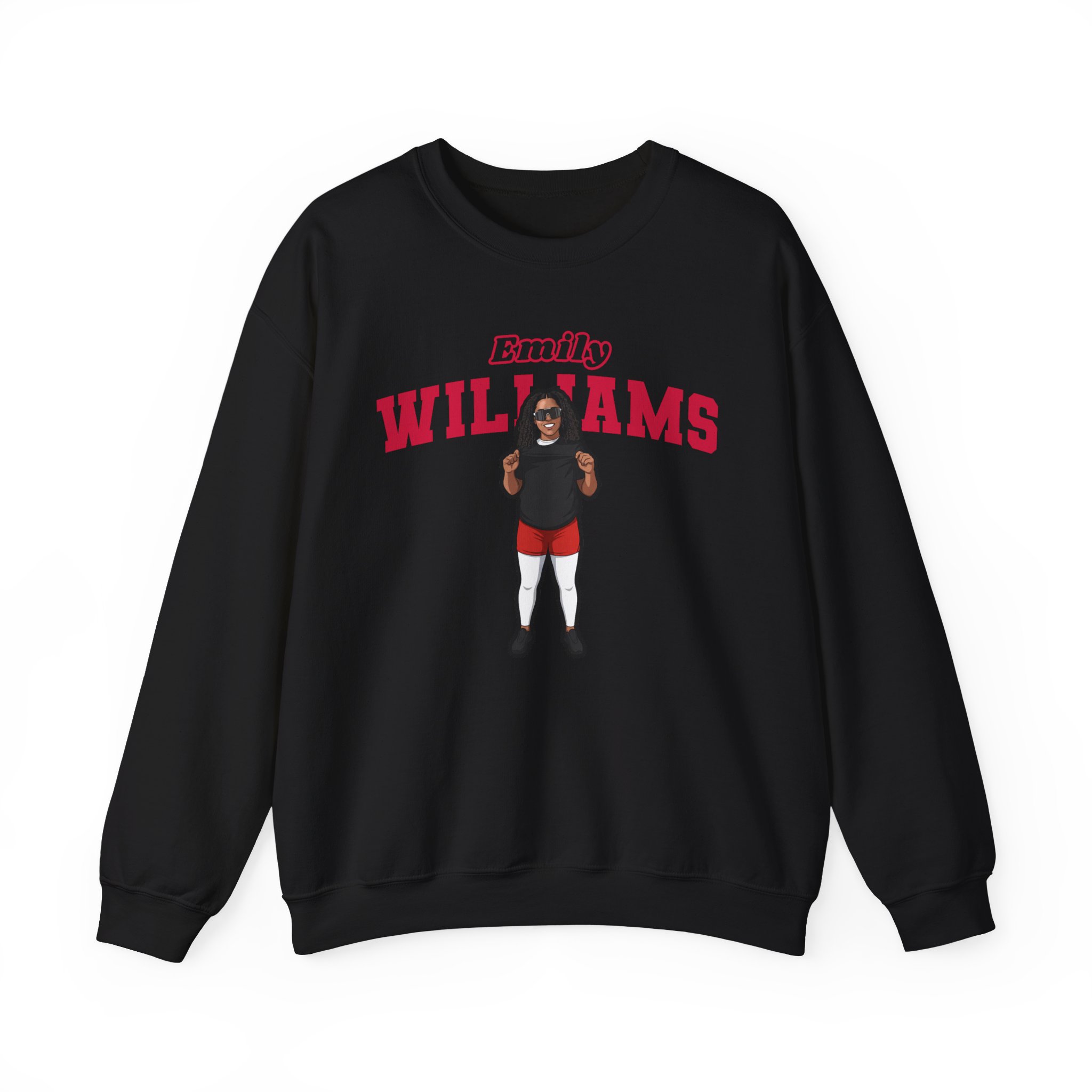 Crewneck Sweatshirt — character_name_arch in Black