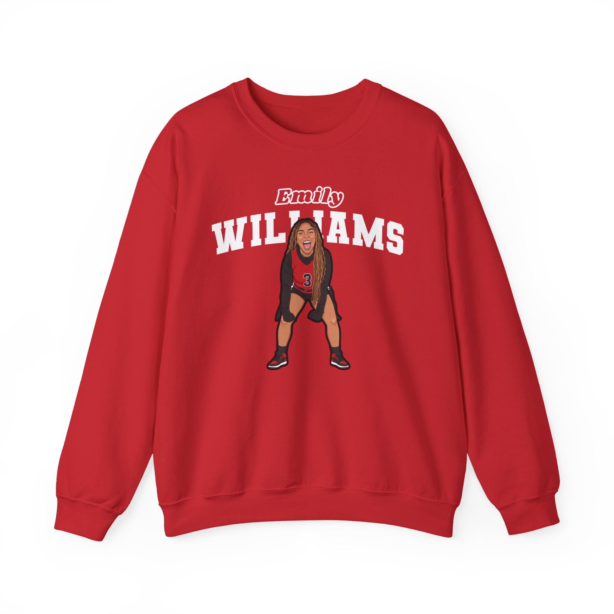 Crewneck Sweatshirt — character_name_arch in Red
