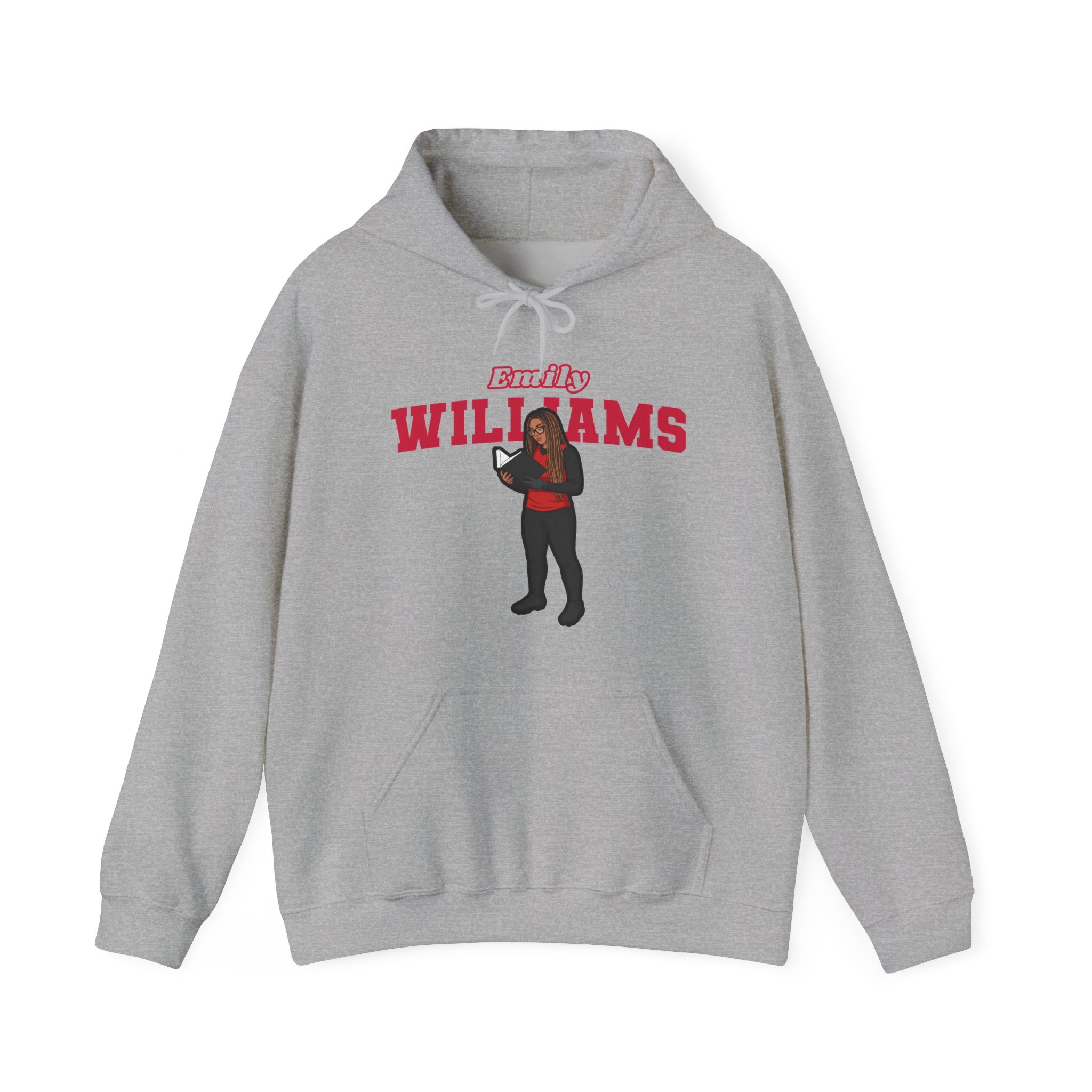 Hoodie — character_name_arch in Grey