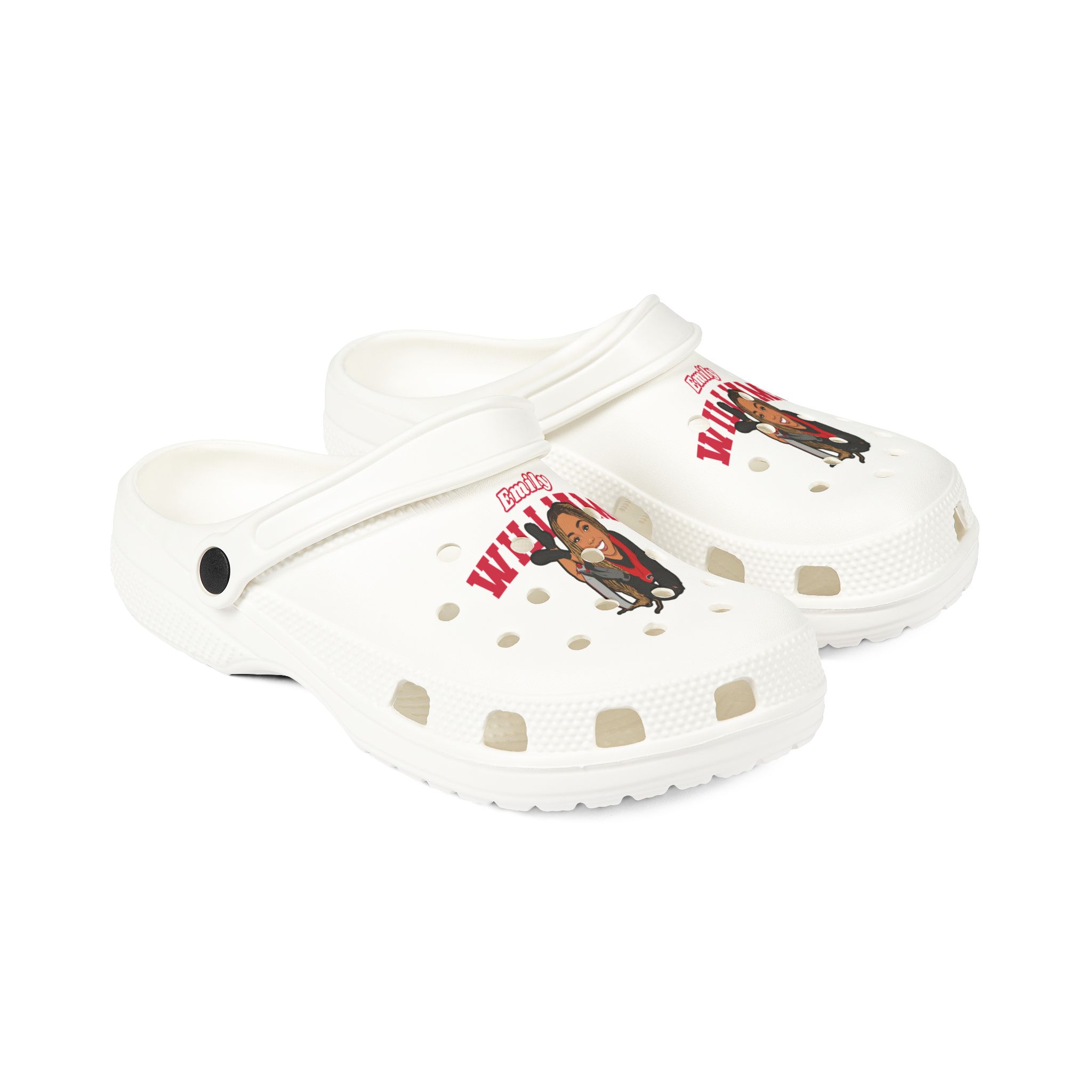 Rubber Clogs — character_name_arch in White
