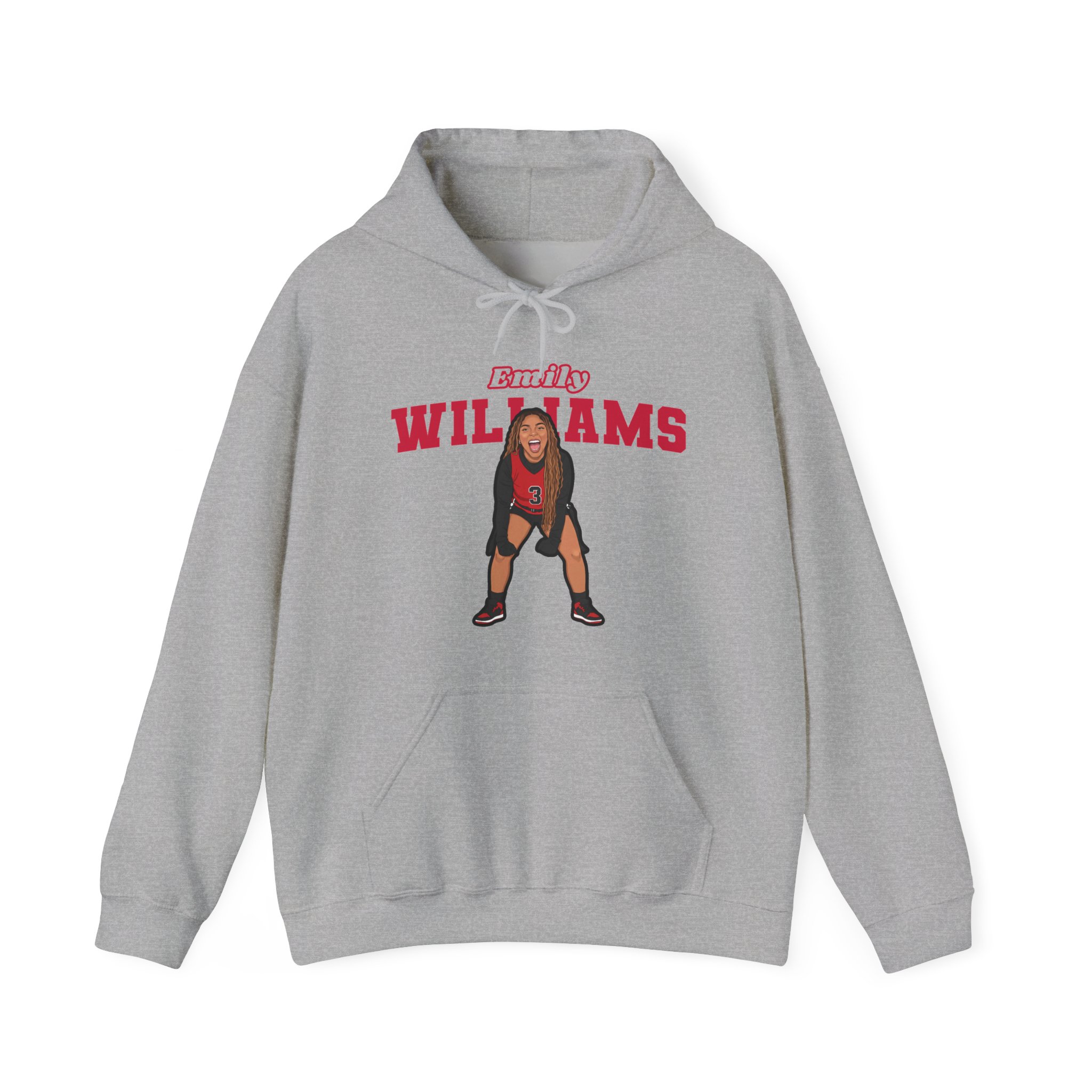 Hoodie — character_name_arch in Grey