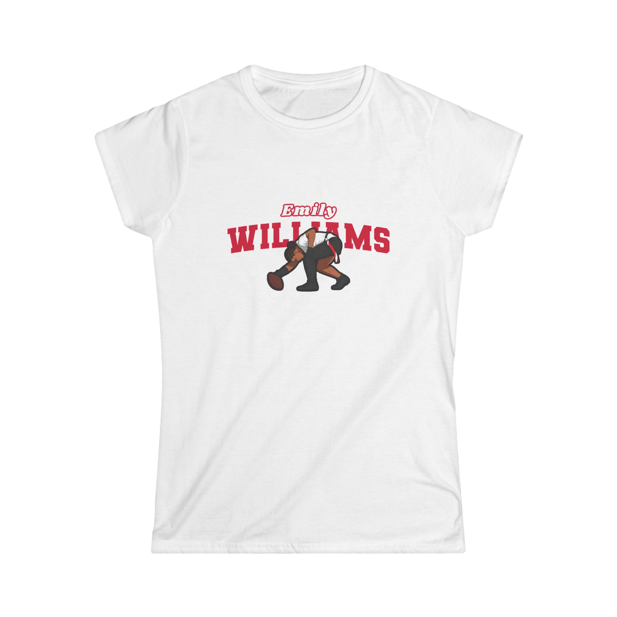 Women's Softstyle Tee — character_name_arch in White